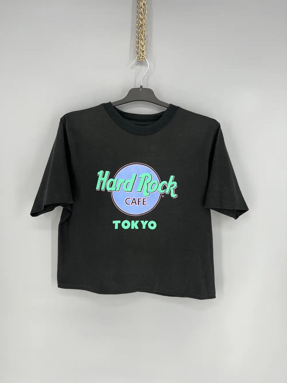 Band Tees Vintage 90s Hard Rock Cafe Tokyo Single Stitch CropTop Shirt Size L / US 10 / IT 46 - 1 Thumbnail