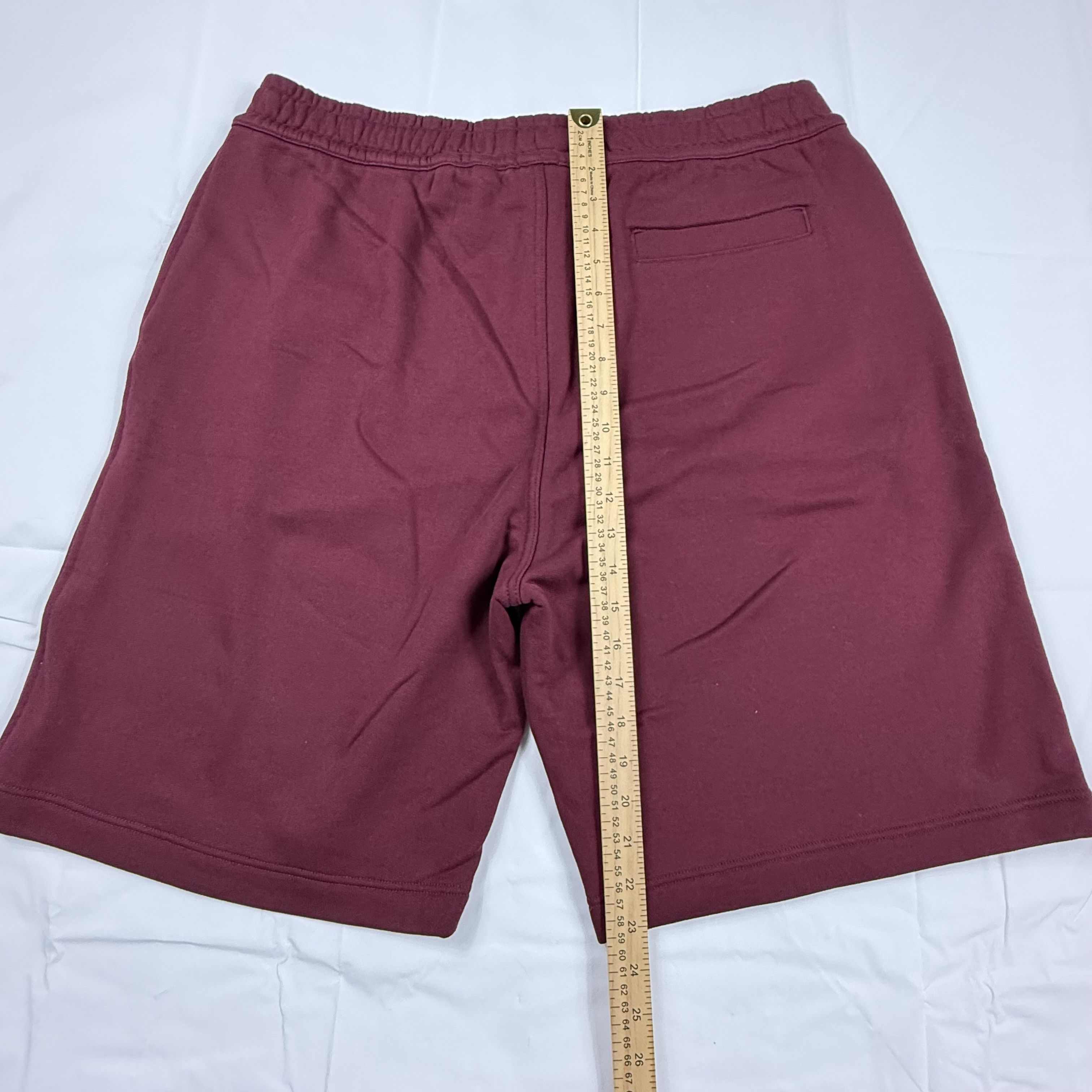 Burberry Burberry Mens Burgundy EKD Embroidered Cotton Sweat Shorts Size US 39 - 11 Thumbnail