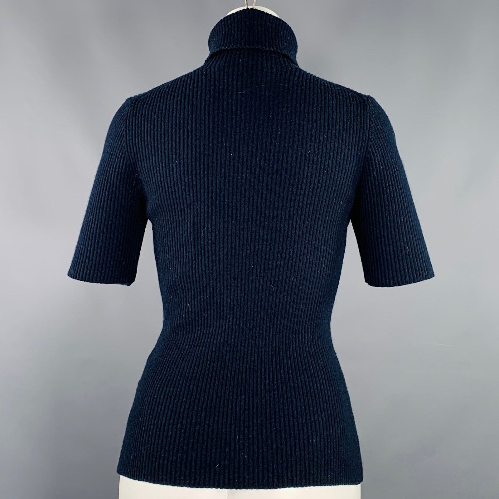 3.1 Phillip Lim 3.1 PHILLIP LIM Size M Navy Wool Blend Ribbed Pullover Size M / US 6-8 / IT 42-44 - 3 Thumbnail