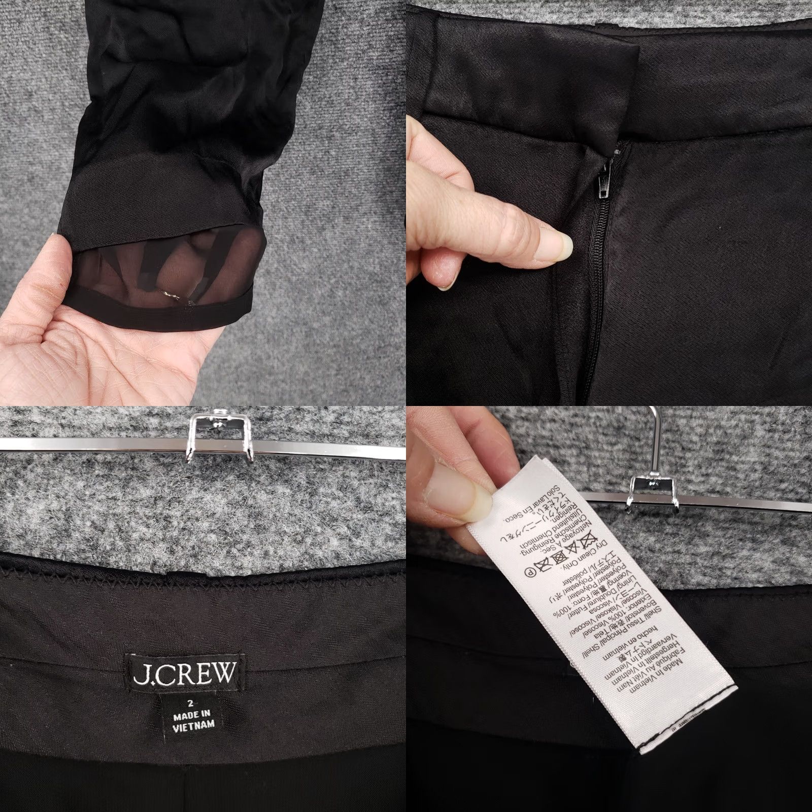 J.Crew J Crew Pants Womens 2 Black Straight Leg High Rise Essential In Luster Crepe Size 26" / US 2 / IT 38 - 8 Thumbnail