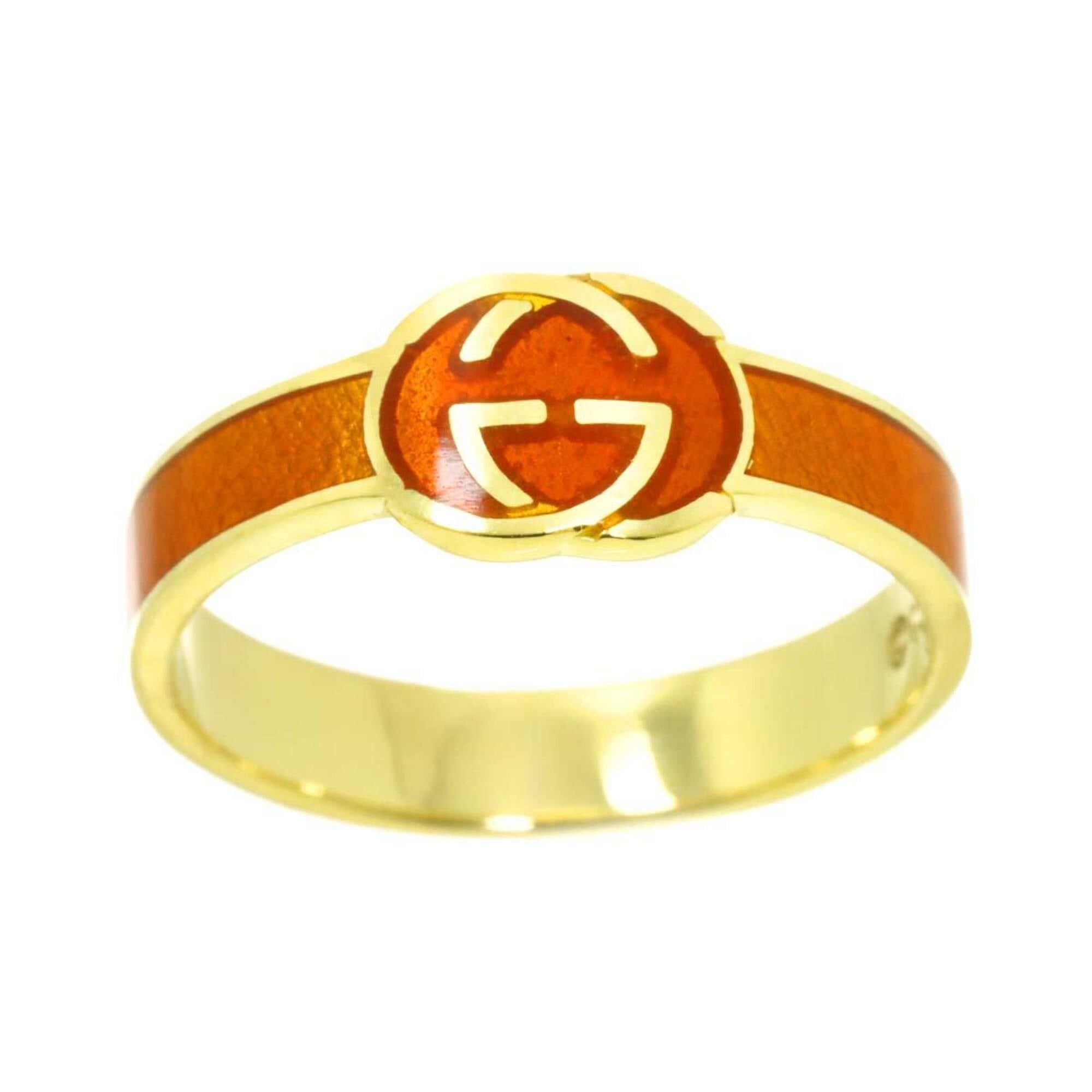 Gucci Gucci Interlocking Ring, Size 1, Enamel, 18K Yellow Gold (750), Ring Size ONE SIZE - 1 Thumbnail