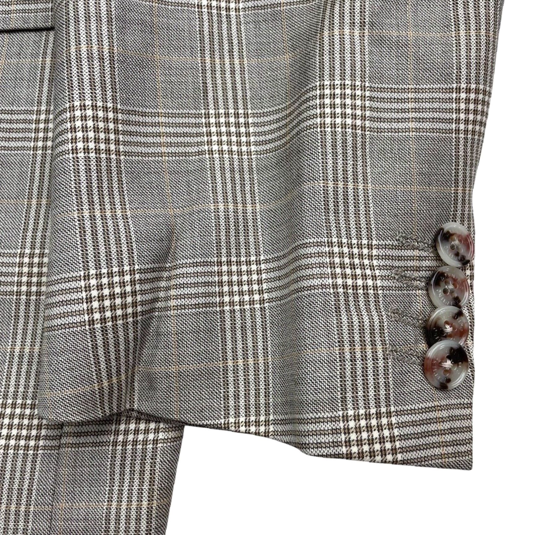 Valentino Valentino Blazer Men’s 42R Wool Plaid Brown 2-Button Notch Lapel Double-Vented Italy Casual Travel Regular Mens Size 42R - 4 Thumbnail