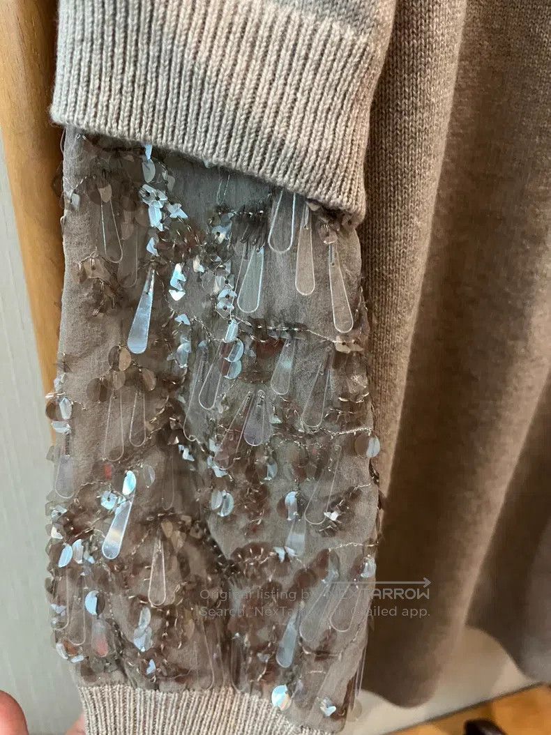 Brunello Cucinelli Brunello Cucinelli Cashmere Sequin Patchwork Dress Size M / US 6-8 / IT 42-44 - 3 Thumbnail
