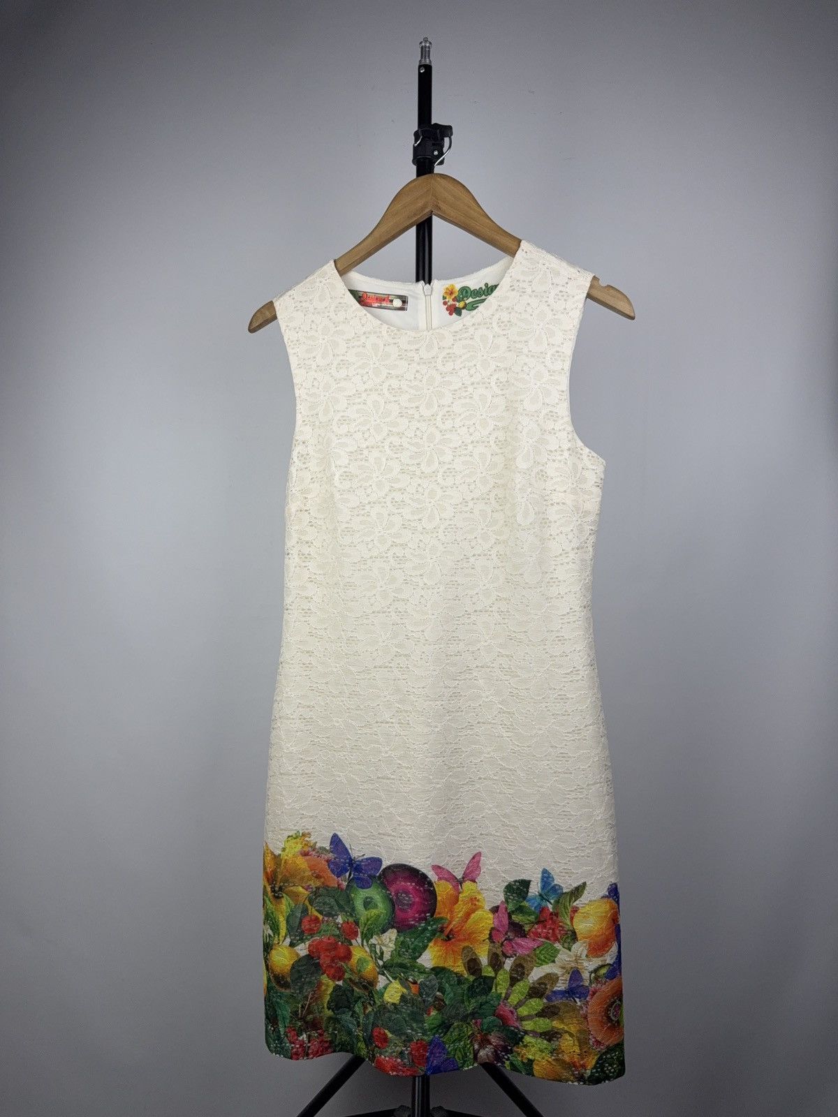 Desigual Retro Y2K Desigual Floral Lace Dress Ivory Boho Art Style 40 Size M / US 6-8 / IT 42-44 - 1 Thumbnail