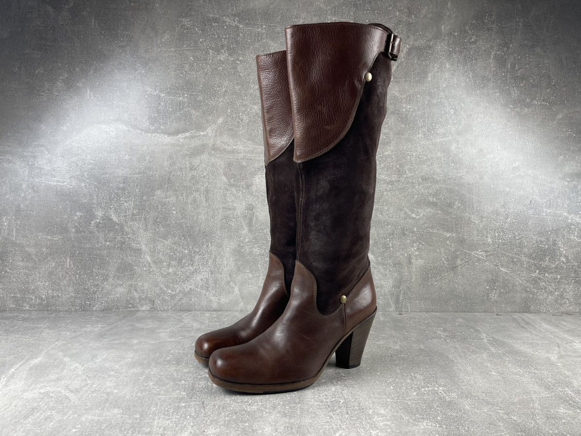 MoMA MOMA Leather & Suede Knee-High Boots Brown Block Heel Size US 8 / IT 38 - 1 Thumbnail