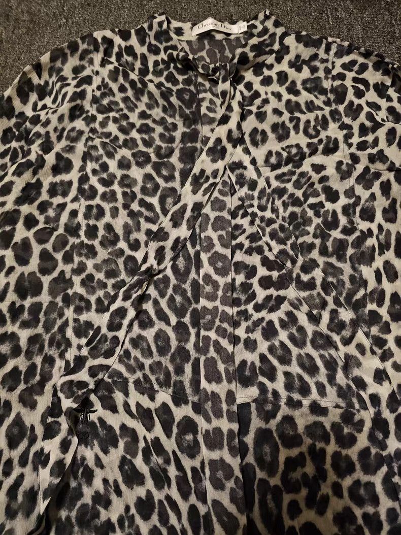 Dior Dior Women's Leopard Print Silk Shirt Size L / US 10 / IT 46 - 6 Thumbnail