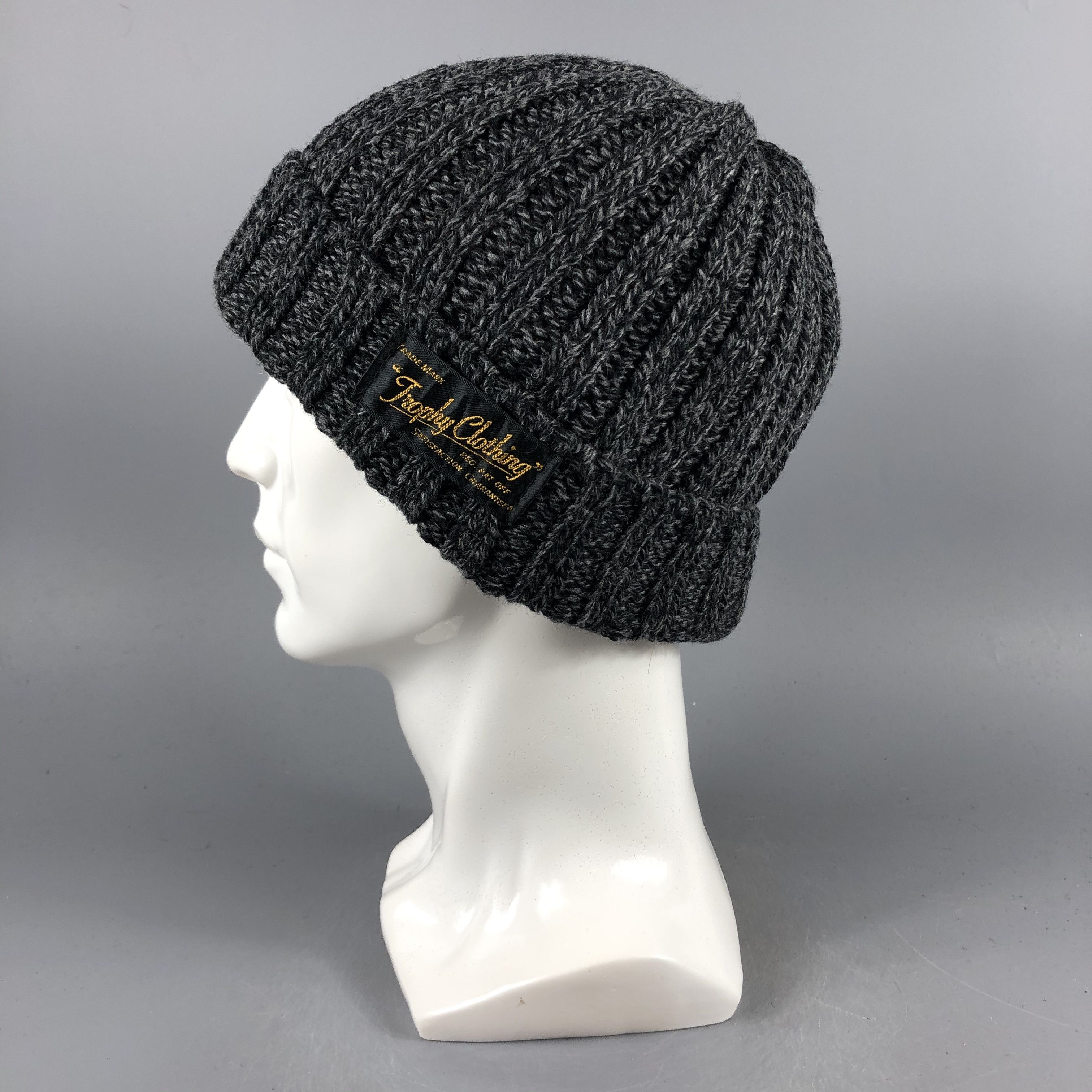 Trophy Clothing × Vintage Trophy Clothing Ribbed Beanie Snow Hat Snow Cap -D1195 Size ONE SIZE - 1 Thumbnail