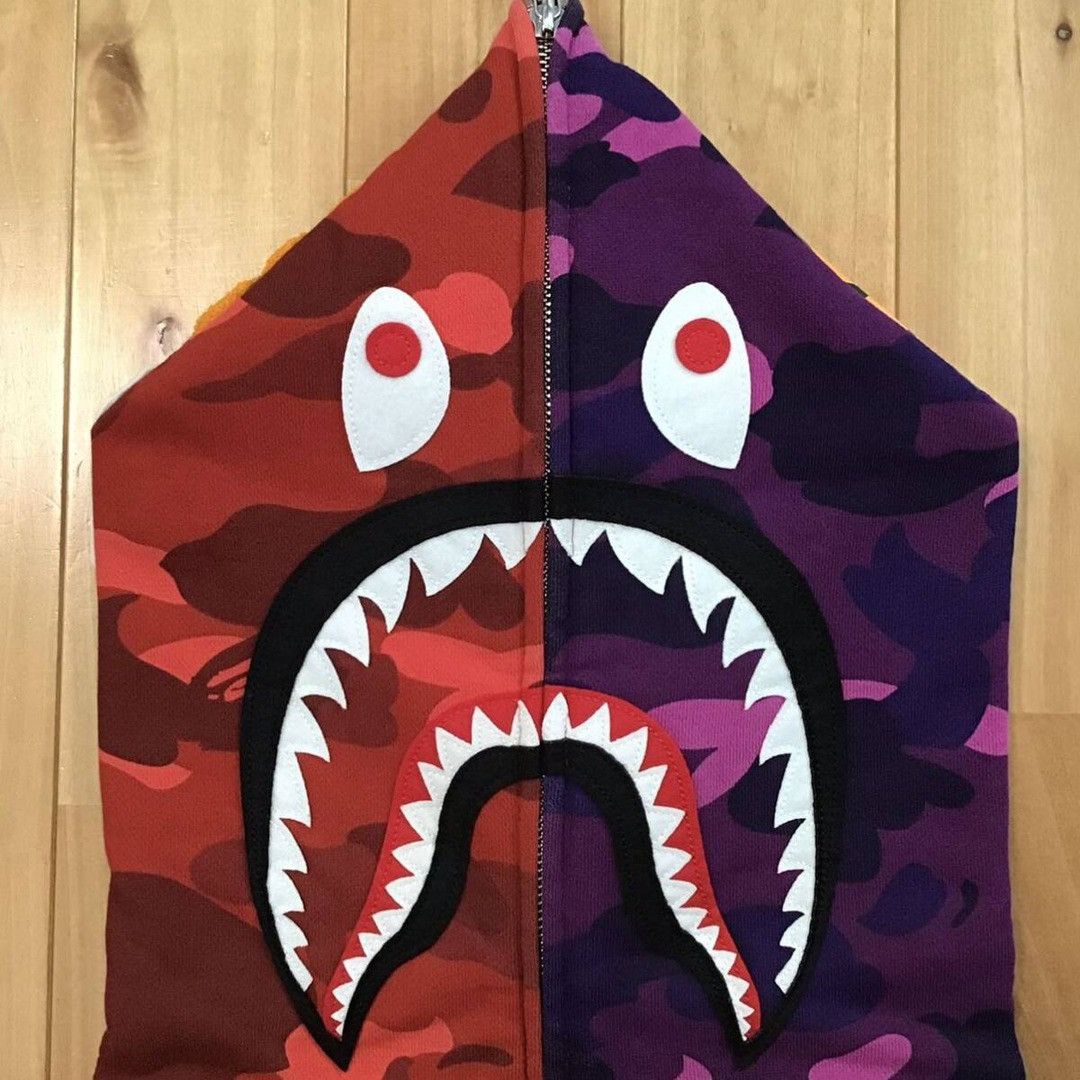 Bape BAPE Shark full zip hoodie crazy camo a bathing ape Size US XL / EU 56 / 4 - 3 Thumbnail