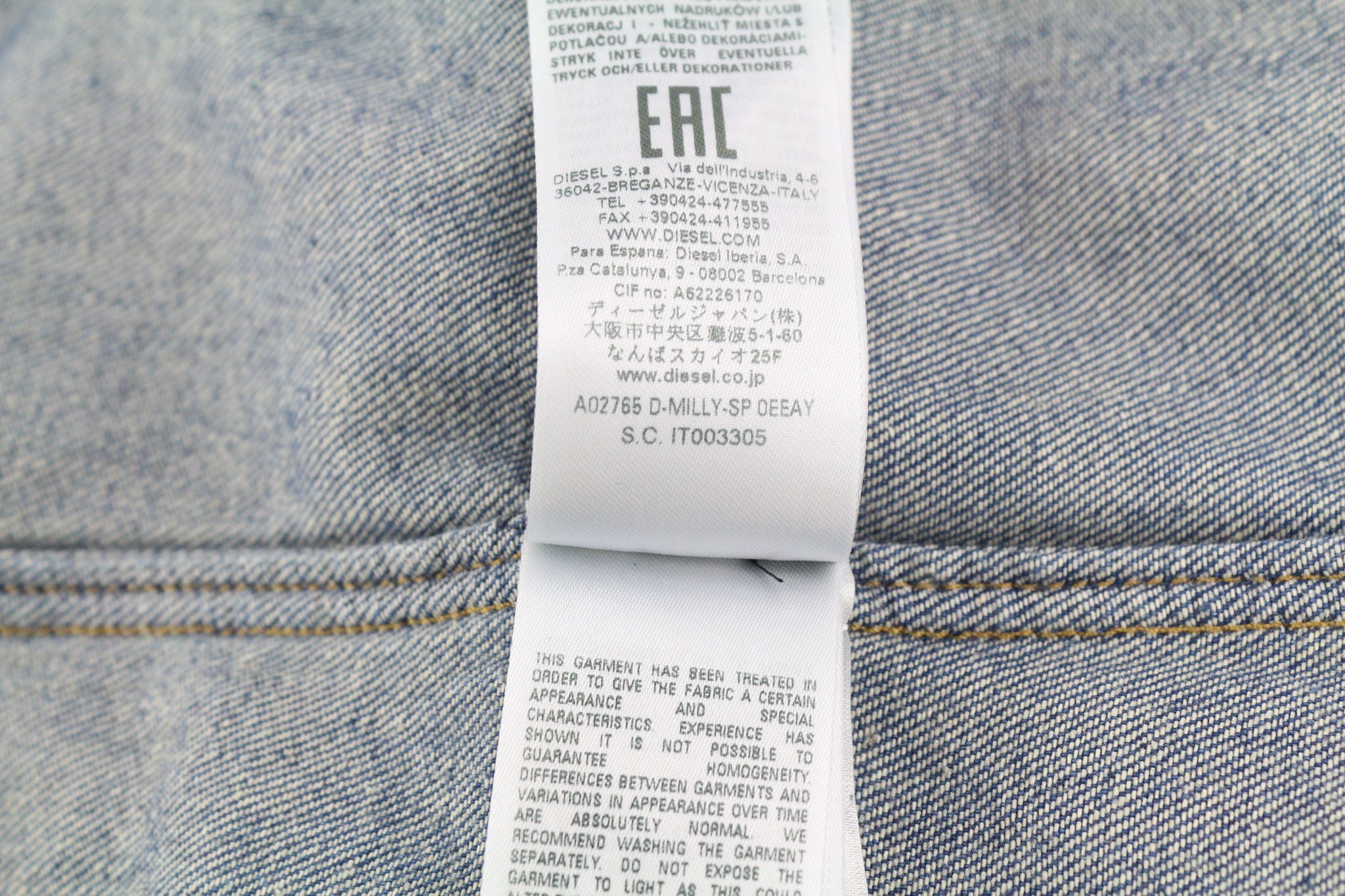 Diesel D-MILLY-SP M Denim Blue Spread Snap 40503 Size US M / EU 48-50 / 2 - 10 Thumbnail