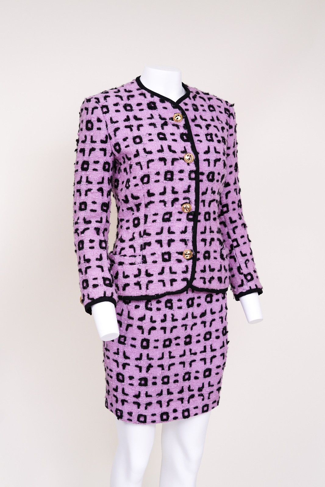 Versace Gianni Versace Atelier Purple Boucle Wool Two-Piece Suit Size M / US 6-8 / IT 42-44 - 3 Thumbnail
