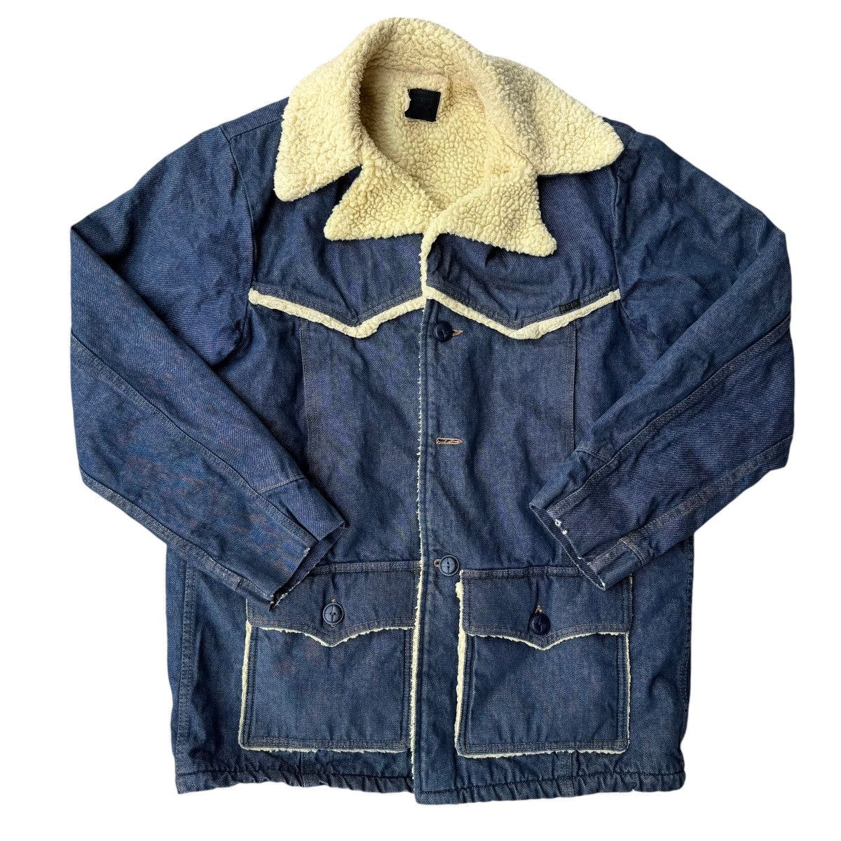 Carhartt × Sears × Vintage 60s Denim Ranch Jean Jacket TRUE VINTAGE Sherpa Lined Barn Size US XL / EU 56 / 4 - 7 Thumbnail