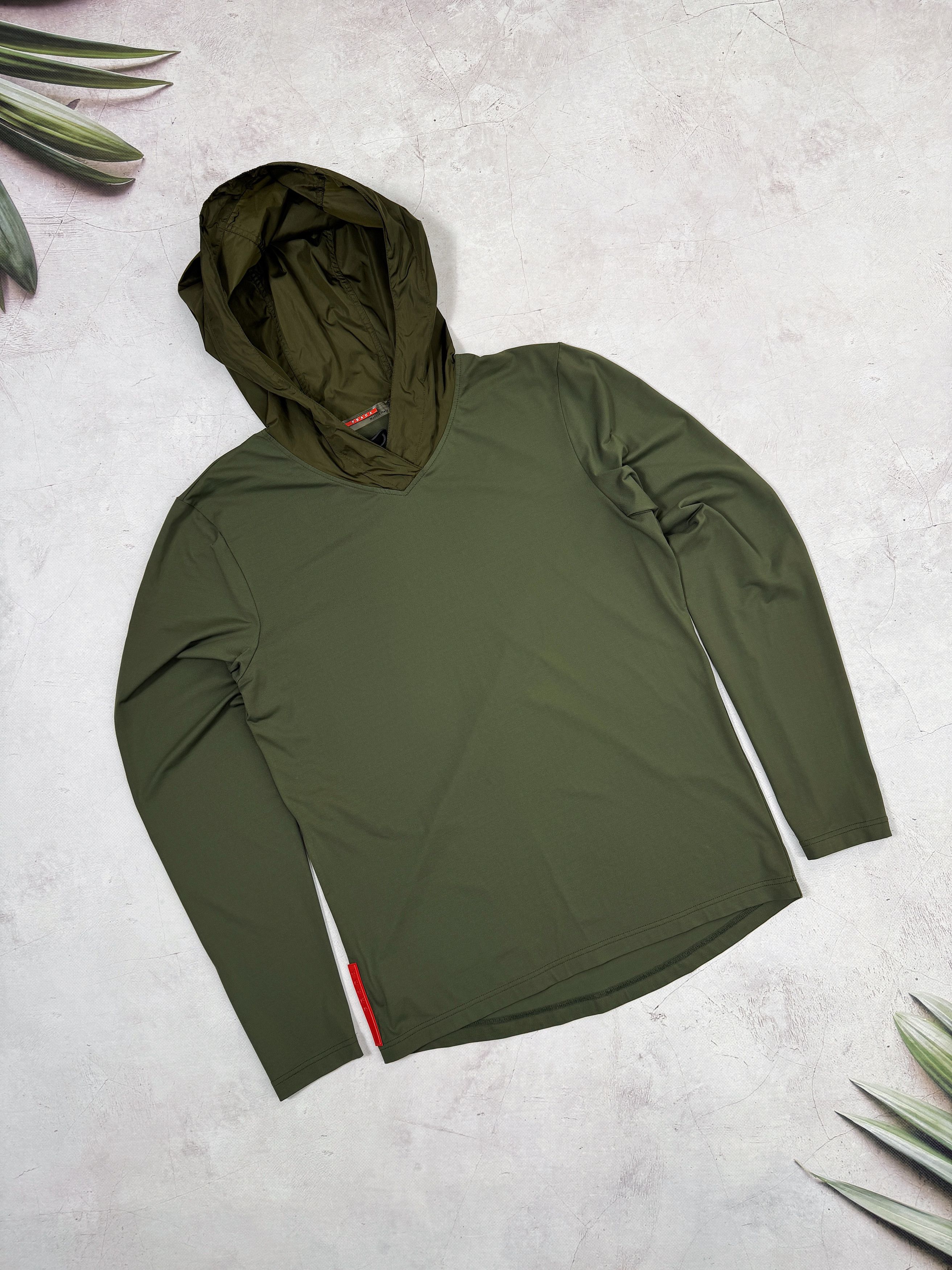 Prada Prada Nylon Hoodie Red Tab Olive Green Size US S / EU 44-46 / 1 - 9 Thumbnail