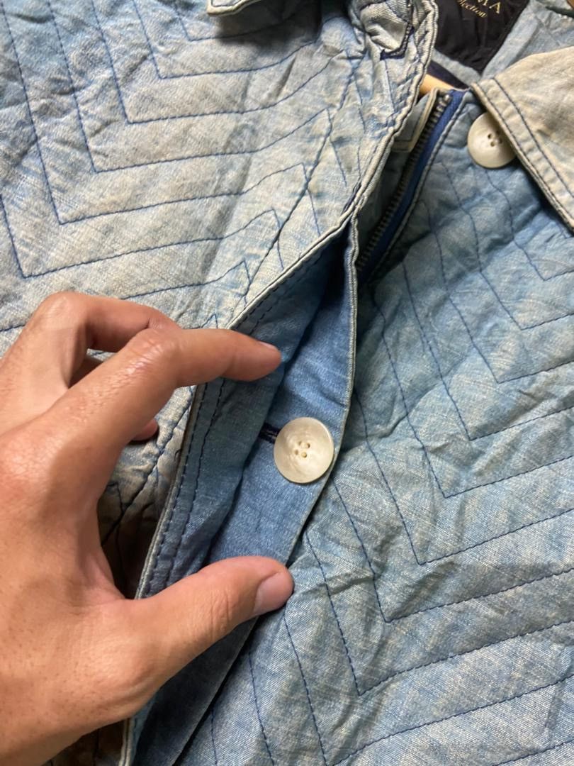 Japanese Brand DAMA Collection Acid Wash Quilted Denim Jacket (184) Size US S / EU 44-46 / 1 - 7 Thumbnail