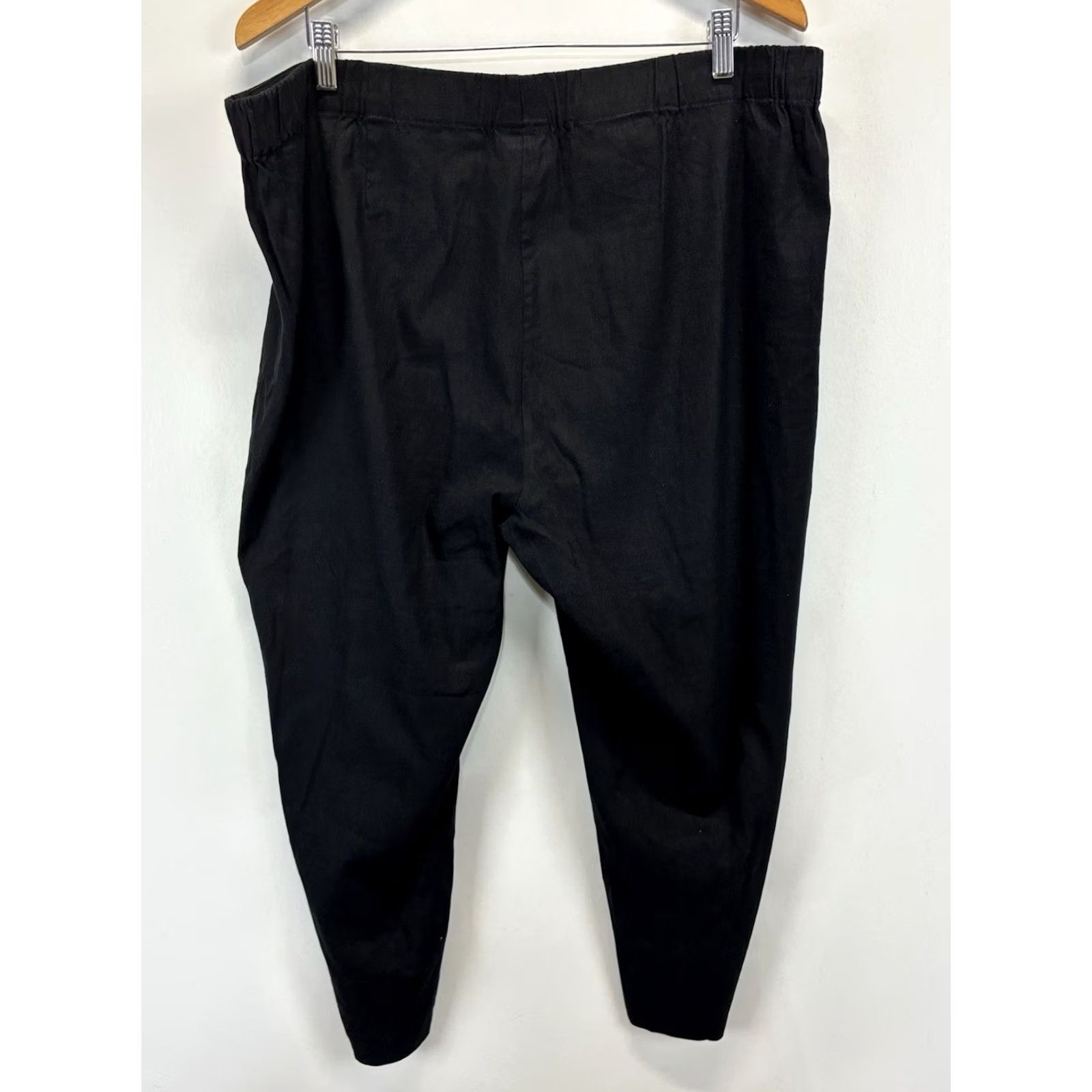 J. Jill VINTAGE J.Jill Pants? 100% Linen Cropped Pants Womens 2X Plus Black Stretch Pull On Lagenlook Size 40" / US 18 - 3 Thumbnail