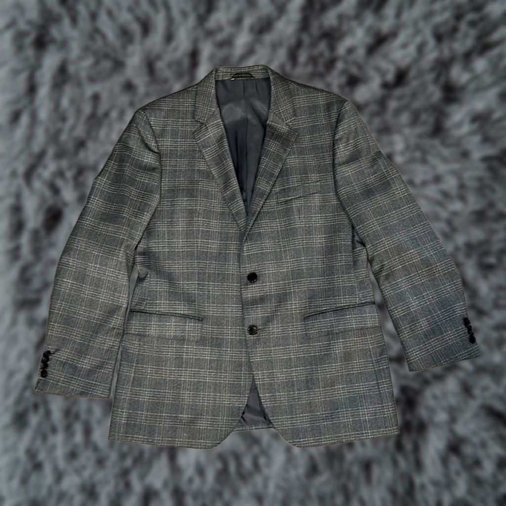 Hugo Boss HUGO BOSS The James Tesse Lanificio Biella Plaid Sport Coat - 42R, Gray, Wool, Men's 42R, 2 Piece, Preowned Size US XS / EU 42 / 0 - 1 Thumbnail