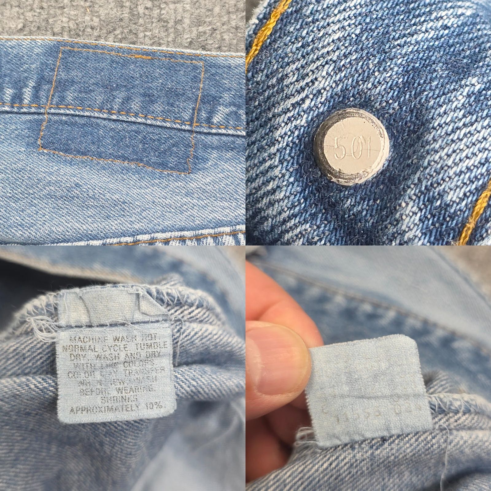 Levi's VINTAGE Levi's 501XX Jeans Mens FITS 31 x 27 Blue Light Wash Distressed 80s Size US 31 - 8 Thumbnail