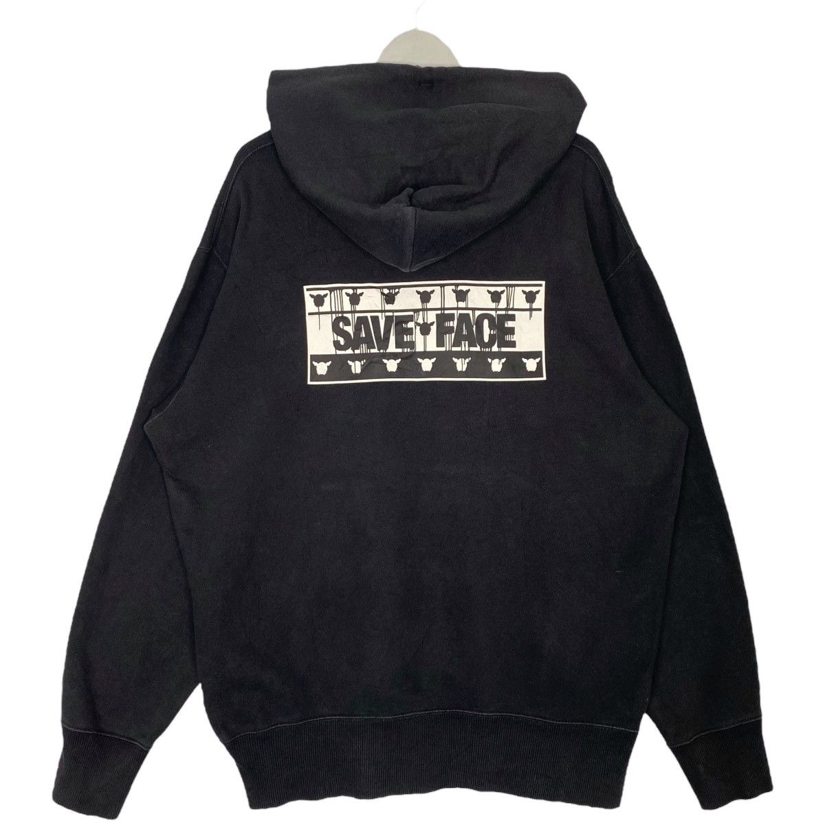 Vintage Uniqlo Hoodie Embroidered Sweatshirt Black Size L