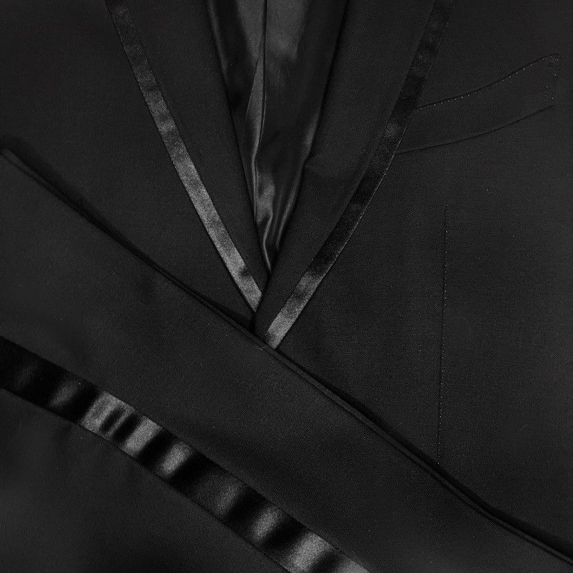Tom Ford 🧿wool binded tuxedo suit in black Size 54R - 3 Thumbnail