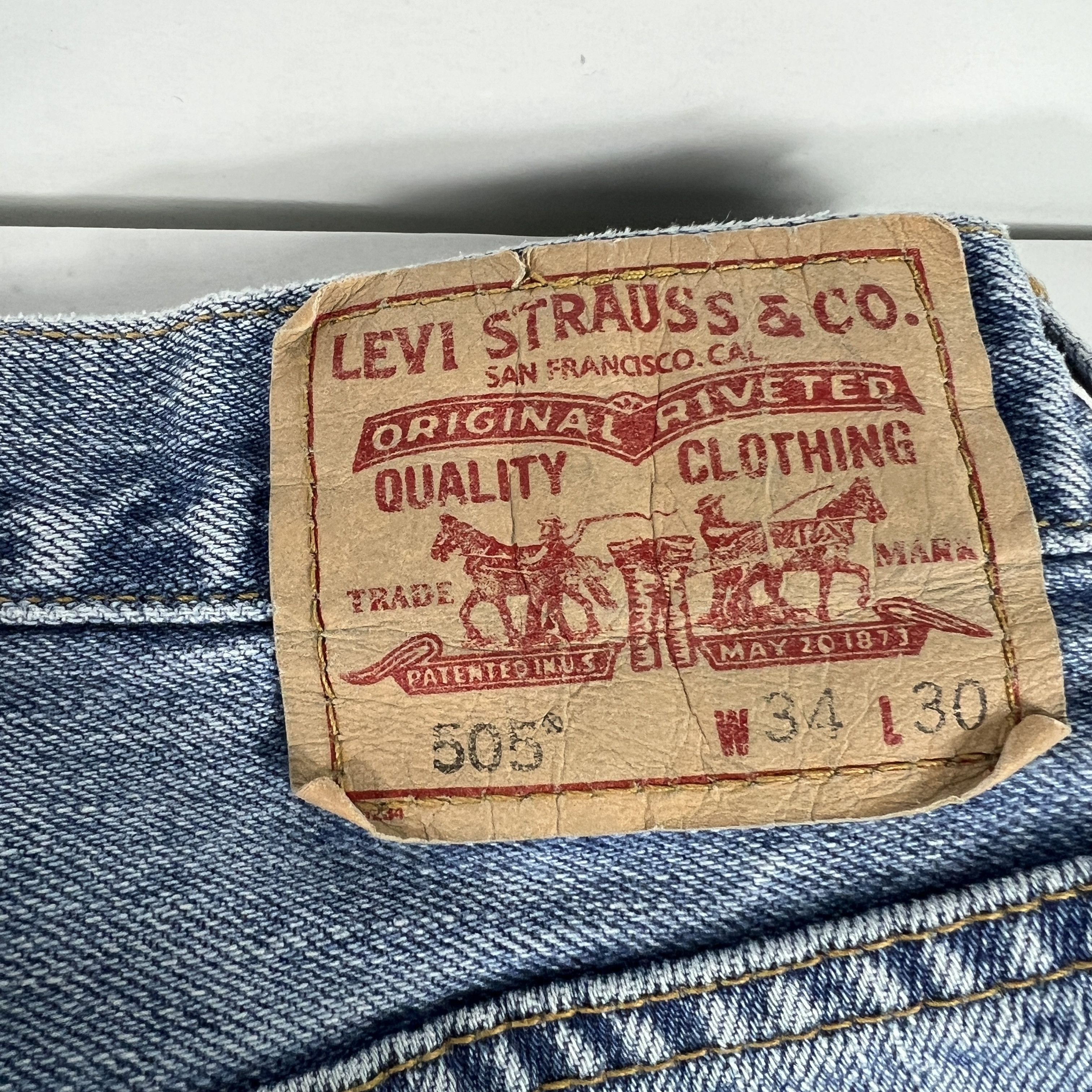 Levi's × Vintage Y2K Levi's Jeans 505 Straight Blue Faded Cotton Denim Size US 34 / EU 50 - 16 Thumbnail