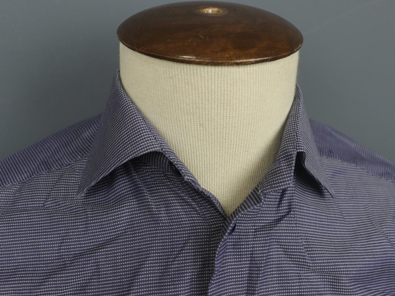 Eton Eton Black 100% Cotton Collared Button Up Dress Shirt Size M Size 38R - 7 Thumbnail