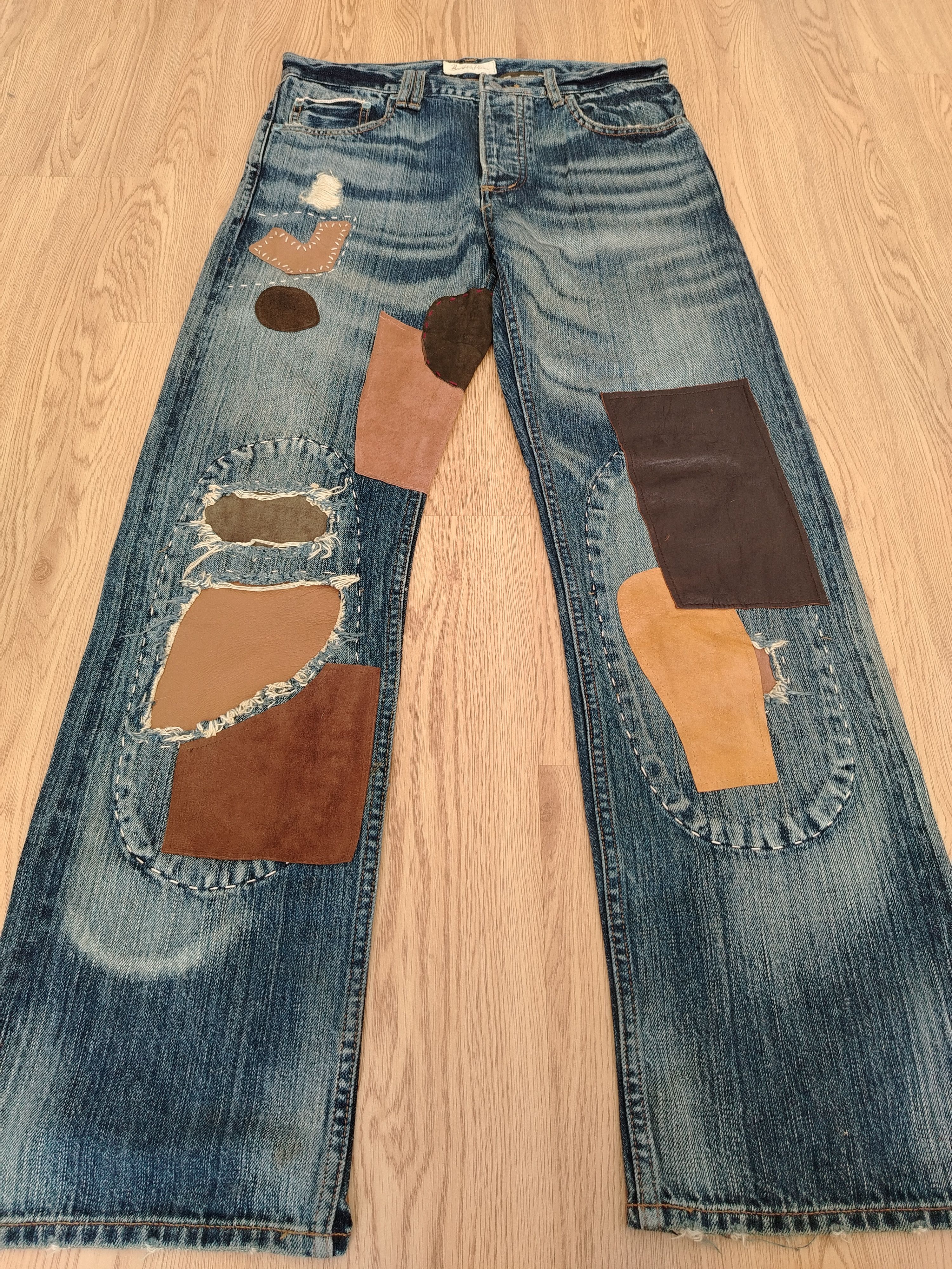 Vintage Sashiko Patchwork Jeans Bonds & Peace Size US 32 / EU 48 - 2 Thumbnail