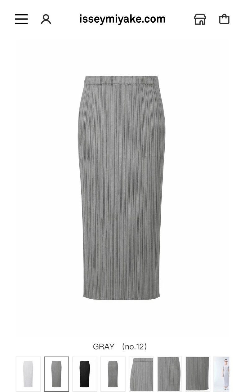 Issey Miyake Issey Miyake size:3 A dark grey pleated skirt Size 31" - 1 Thumbnail