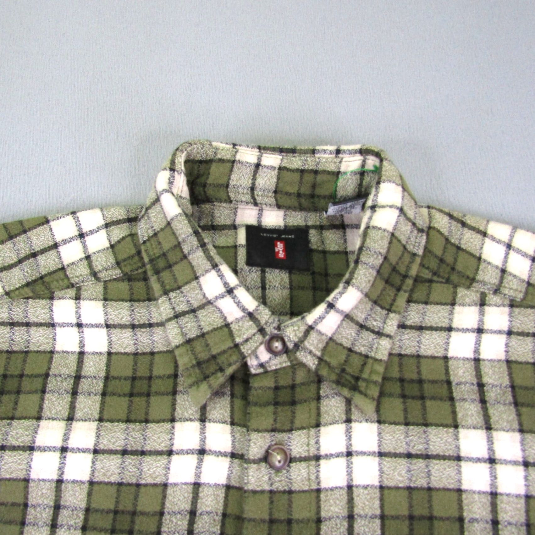 Levi's VINTAGE Levi's Button-Up Shirt Green Plaid Flannel Mens Medium 90s Work Classic Size US M / EU 48-50 / 2 - 2 Thumbnail
