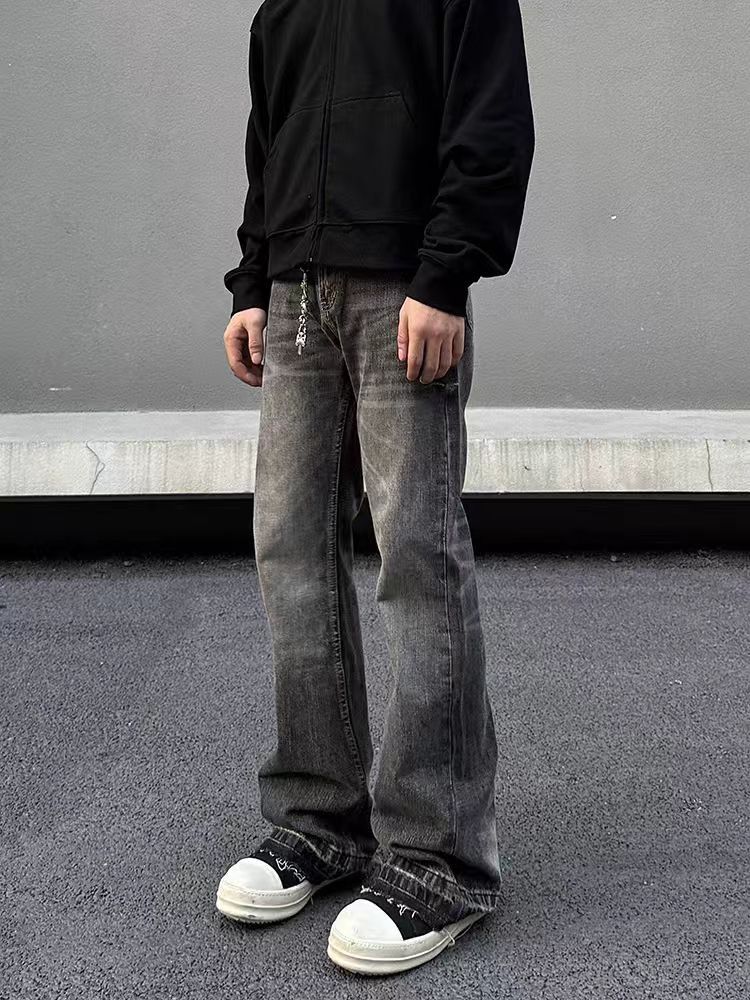 Japanese Brand × Vintage Street Vintage Raw Edge Micro Flare Black Jeans Size US 32 / EU 48 - 1 Thumbnail