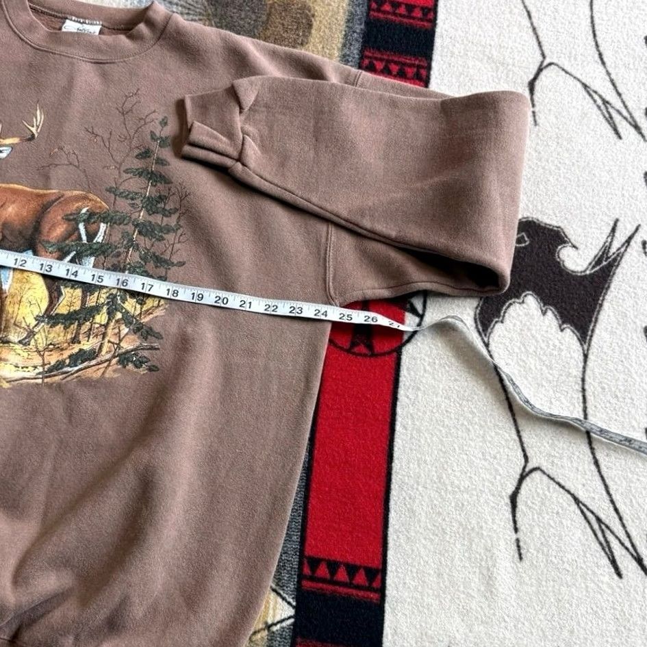 Vintage VINTAGE 90s Deer Nature Outdoor Sweatshirt XL Brown USA Mens Size US XL / EU 56 / 4 - 5 Thumbnail