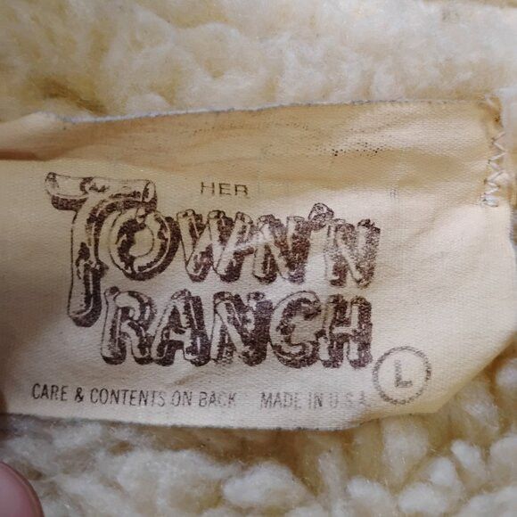 Other Vintage Town'N Ranch Western Shearling Suede Leather Coat Size US L / EU 52-54 / 3 - 5 Thumbnail