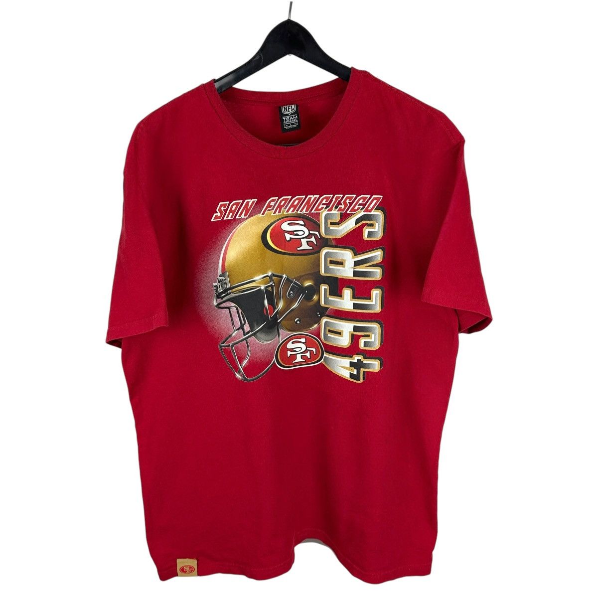 NFL × Vintage Mens Y2K San Francisco Vintage Style 49ers Helmet Shirt Size US L / EU 52-54 / 3 - 1 Thumbnail
