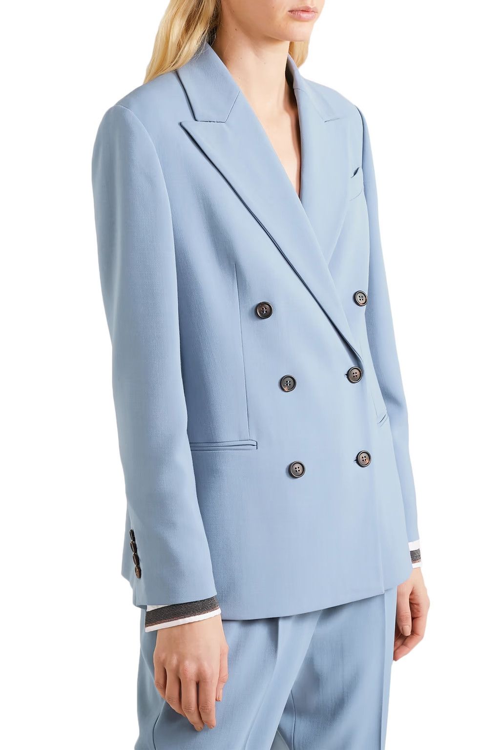 Brunello Cucinelli o1y0725 Blazer in Pastel Blue Size XS / US 0-2 / IT 36-38 - 3 Thumbnail
