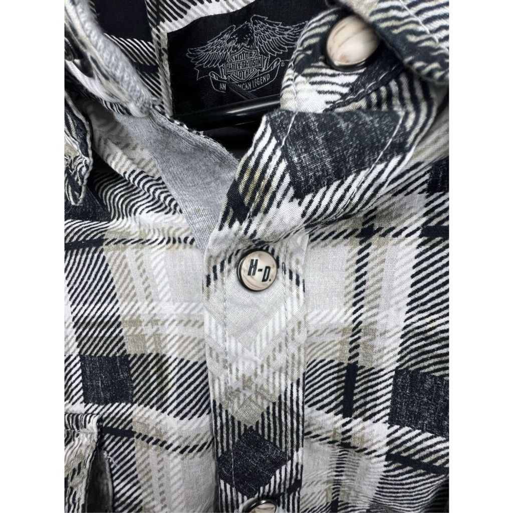 Harley Davidson Harley Davidson Plaid Pearl Button Up Long Sleeve Shirt Size US XXL / EU 58 / 5 - 5 Thumbnail