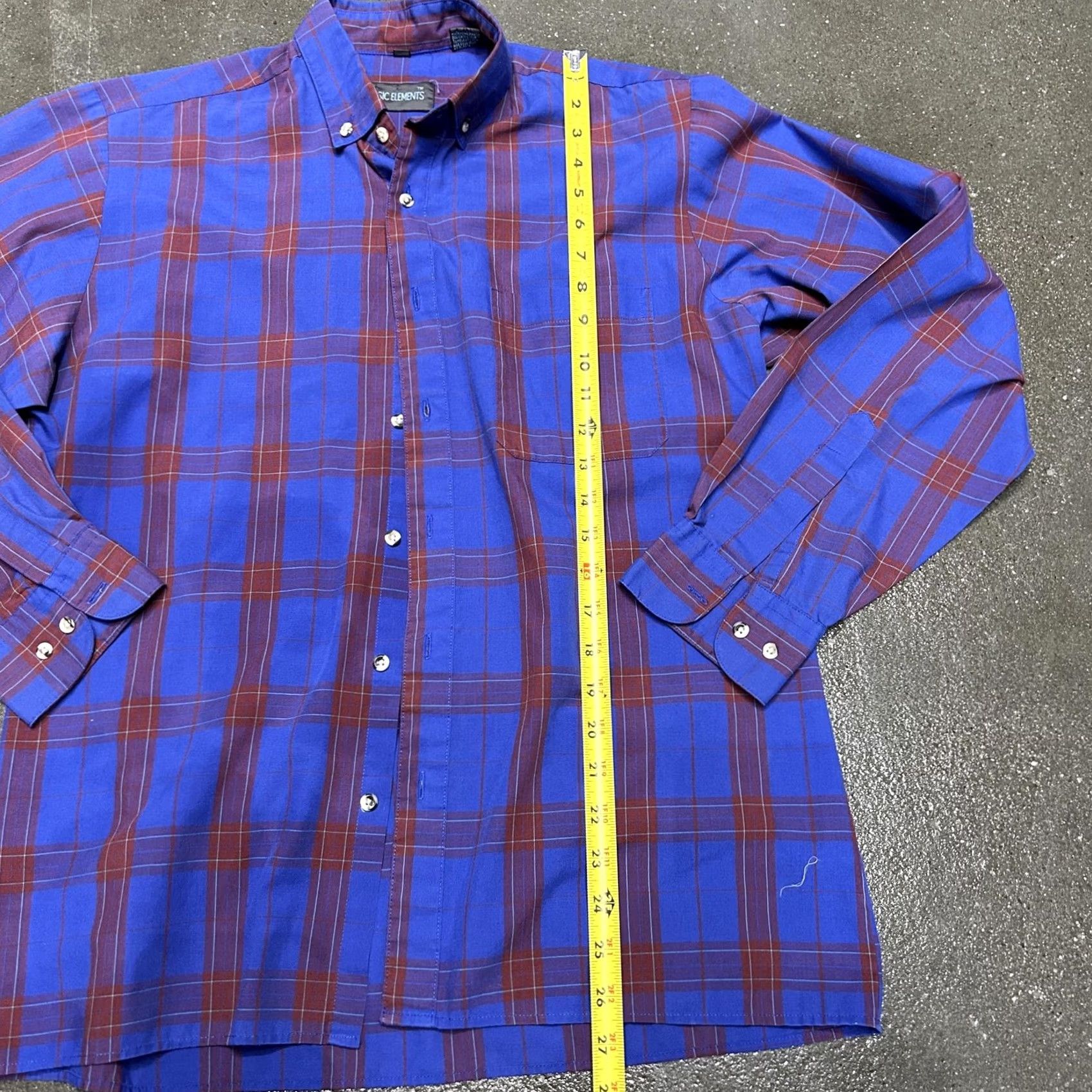 Vintage Basic Elements Shirt Mens Medium Blue Plaid Button-Down Long Sleeve Casual Shirt Size US M / EU 48-50 / 2 - 4 Thumbnail