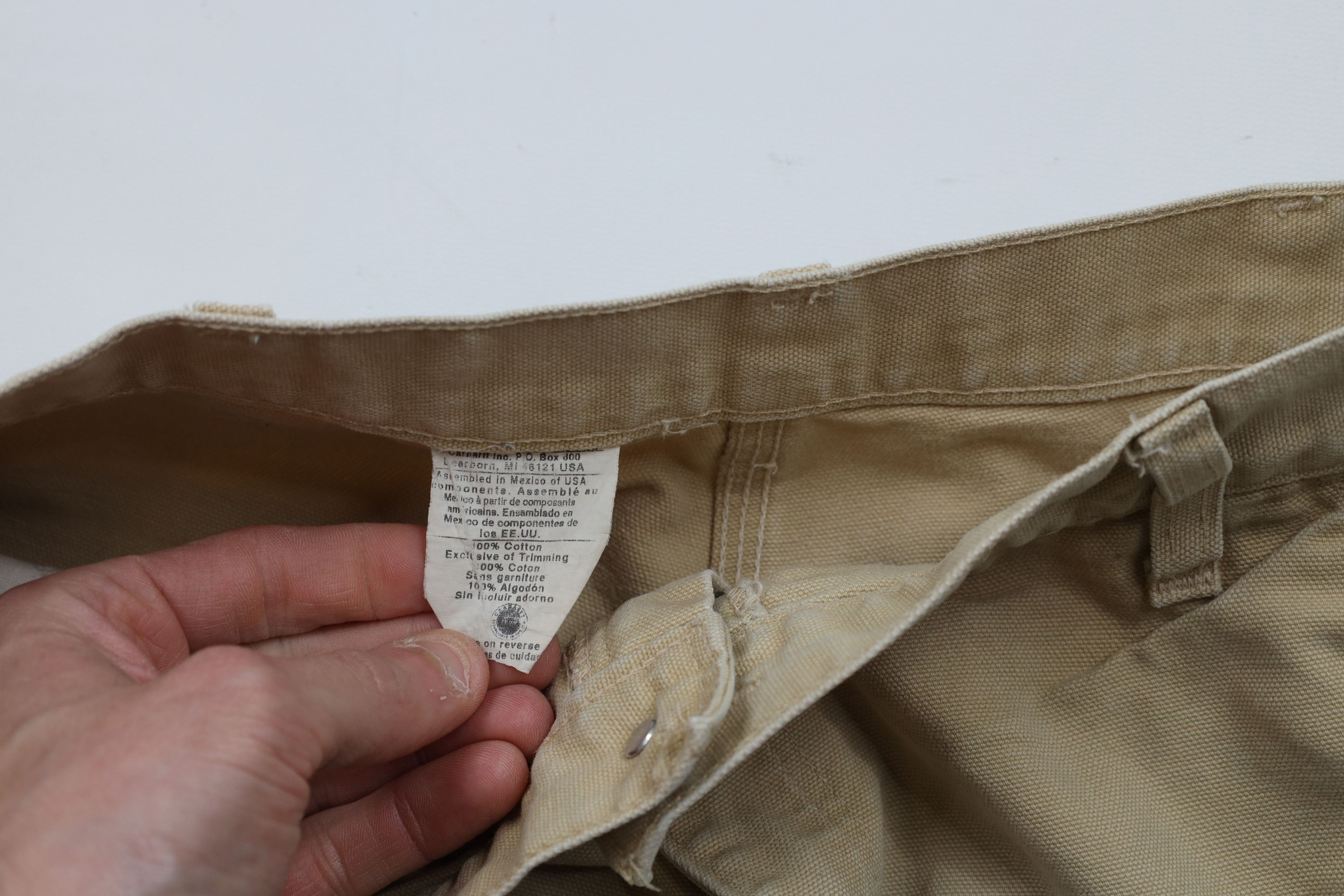 Carhartt × Vintage Vintage Y2K 2001 Carhartt Above Knee Canvas Shorts Beige Size US 36 / EU 52 - 9 Thumbnail