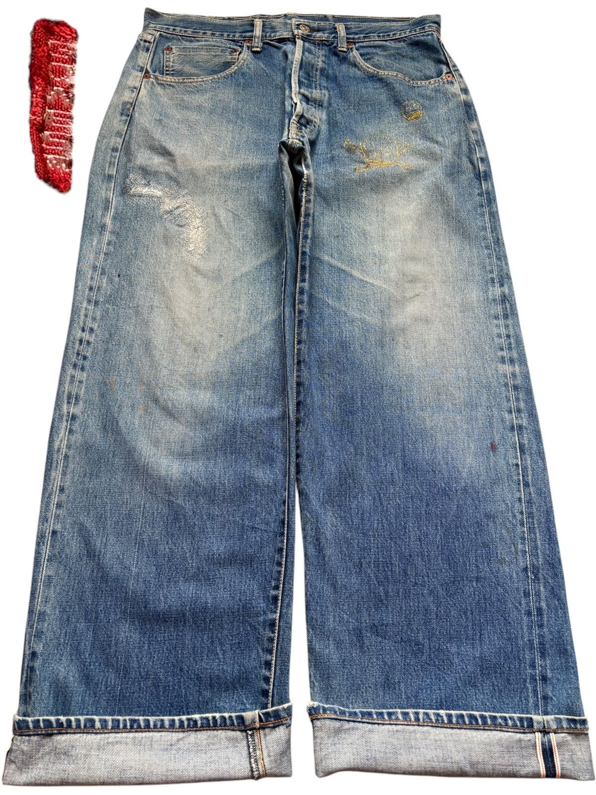 Japanese Brand Vintage Japanese Gowest Selvedge Mud Wash Loose Baggy Jean Size US 34 / EU 50 - 1 Thumbnail