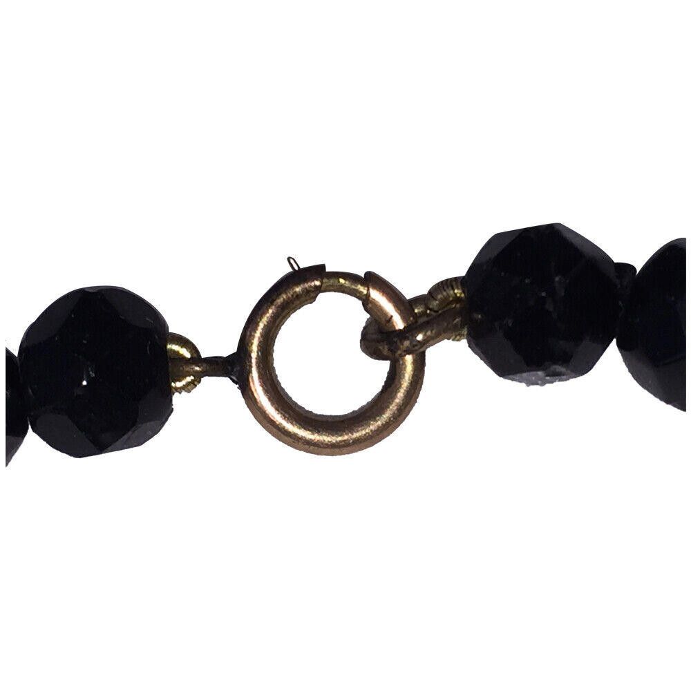 Designer Victorian French Jet Faceted Glass Bead Necklace Size ONE SIZE - 5 Thumbnail