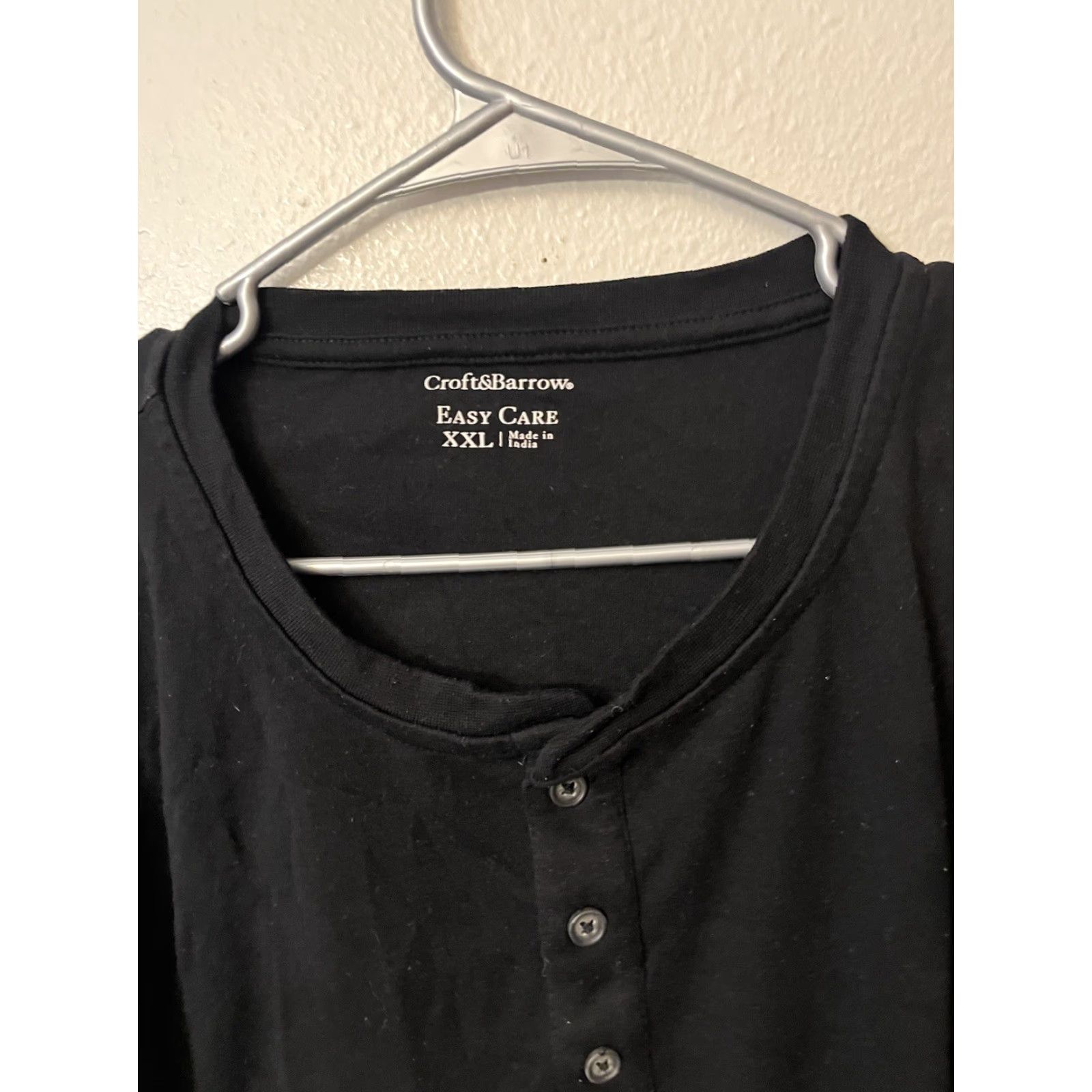 Croft & Barrow Croft & Barrow Shirt XXL Black Solid Crew Neck Short Sleeve Mens T-Shirt 2XL Casual Easy Care Size US XXL / EU 58 / 5 - 3 Thumbnail