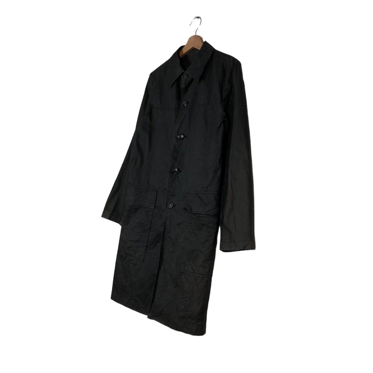 Issey Miyake Rich Black Long Jacket Double Collar Sunao Kiwahara IS Japan Size US M / EU 48-50 / 2 - 2 Thumbnail