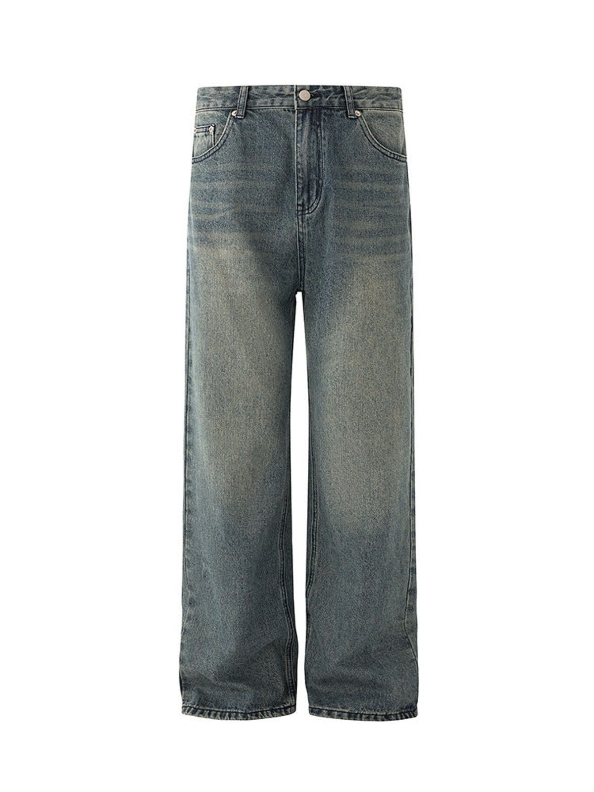 Vintage Faded Gray Wide Leg Denim Jeans, Relaxed Fit Jeans Size US 32 / EU 48 - 5 Thumbnail