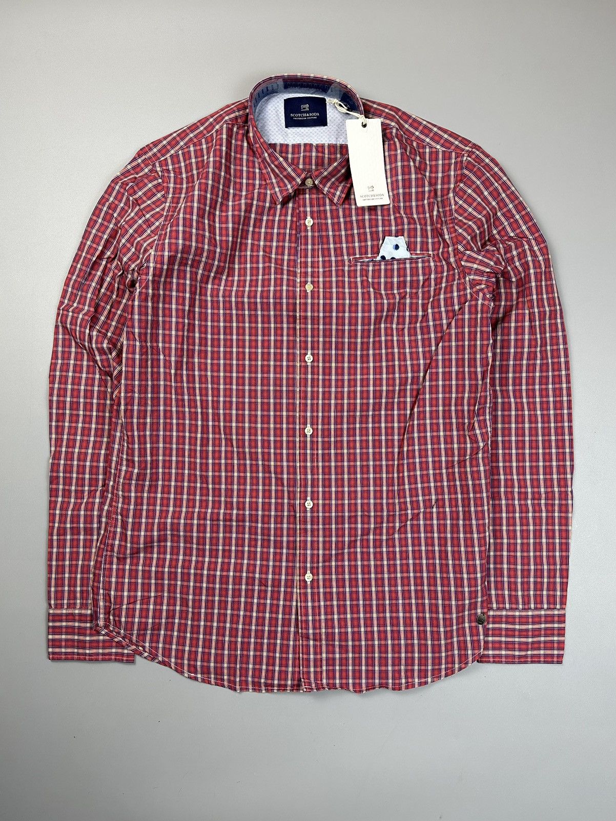 Scotch & Soda Red Check Scotch&Soda Button Shirt Large Size US L / EU 52-54 / 3 - 1 Thumbnail