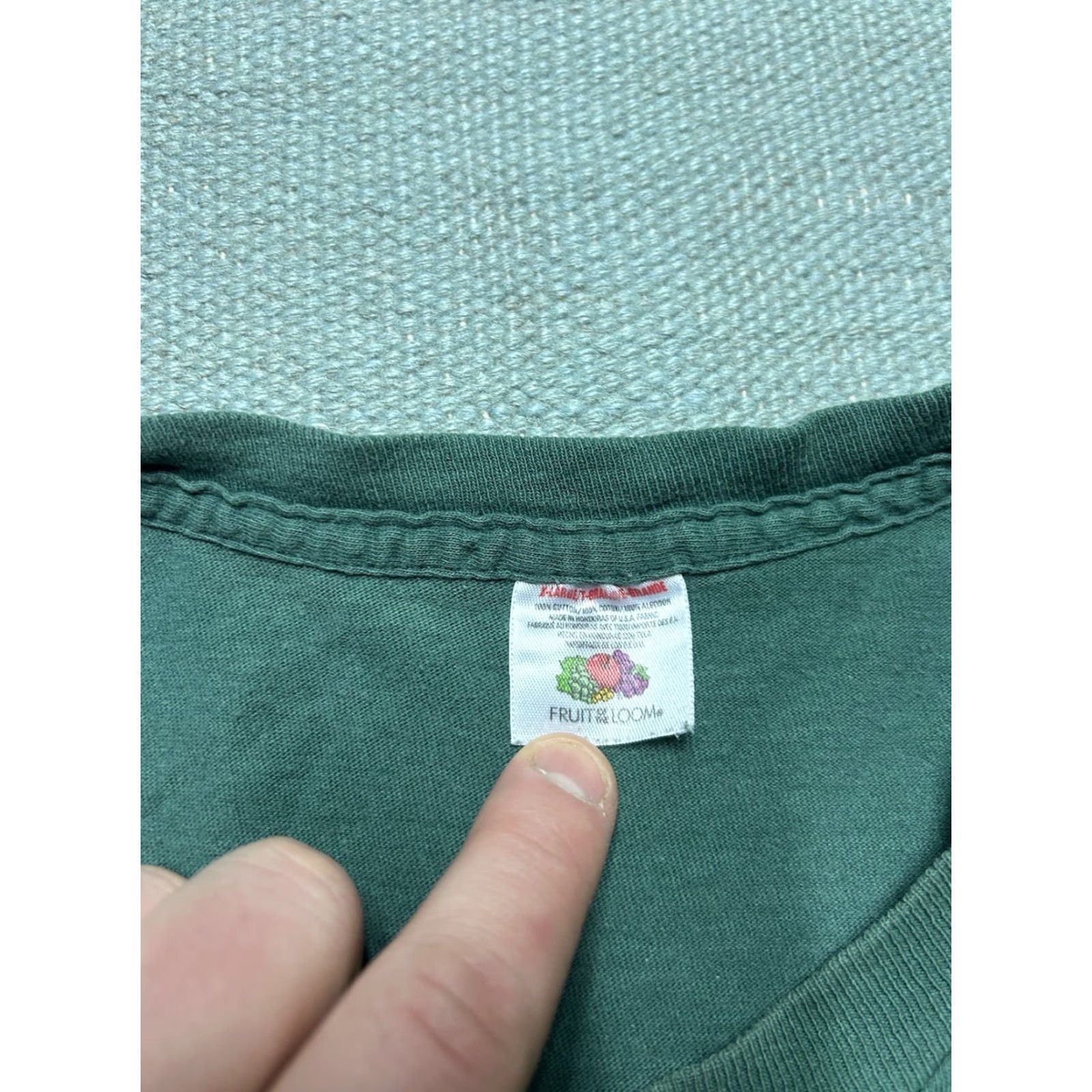 Fruit Of The Loom VINTAGE Fruit of the Loom T-Shirt Pocket Forest Green Adult XL Cotton Men Mens Shirts Size US XL / EU 56 / 4 - 3 Thumbnail