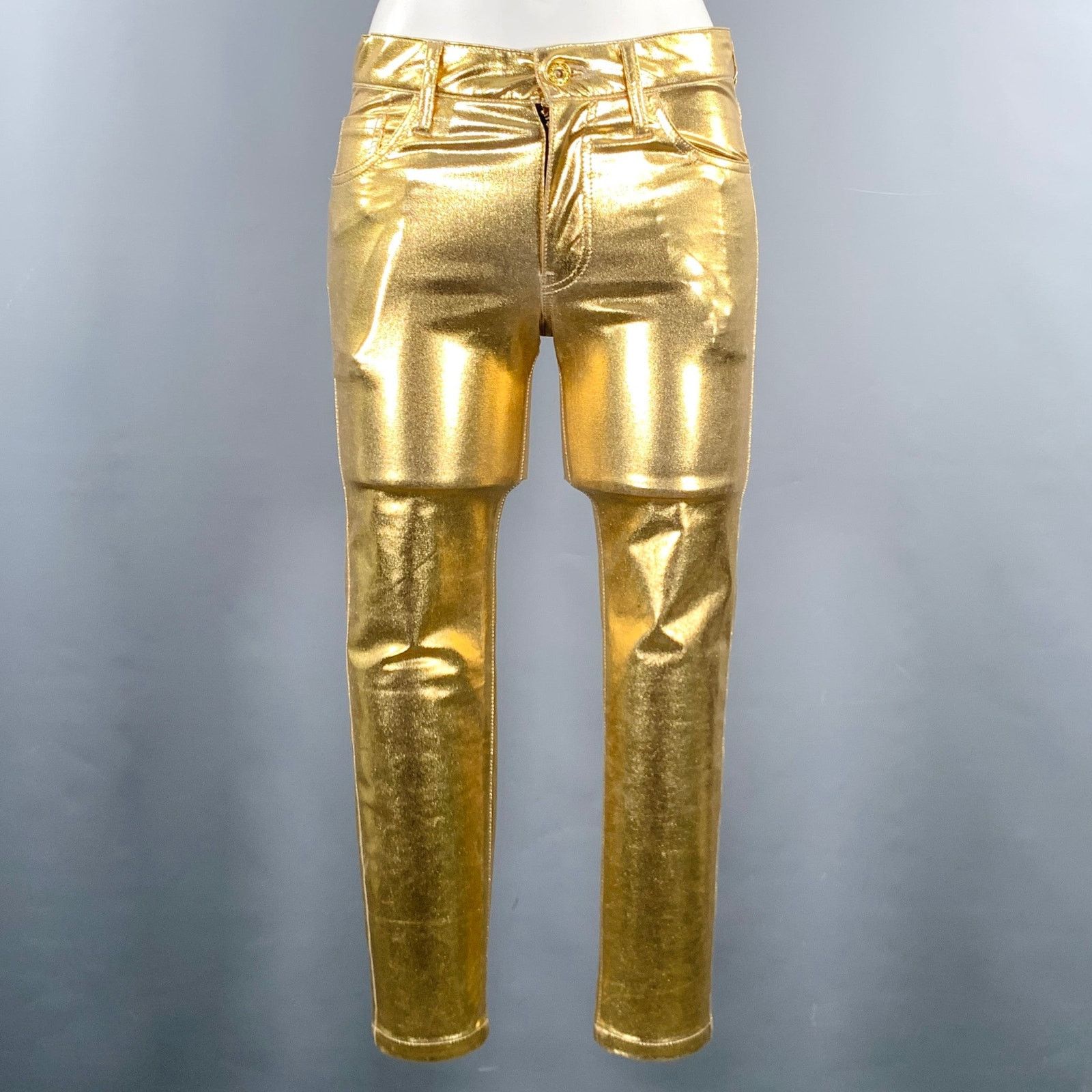 Junya Watanabe Size XS Gold Nylon Blend Metallic Zip Fly Casual Pants Size 28" / US 6 / IT 42 - 1 Thumbnail