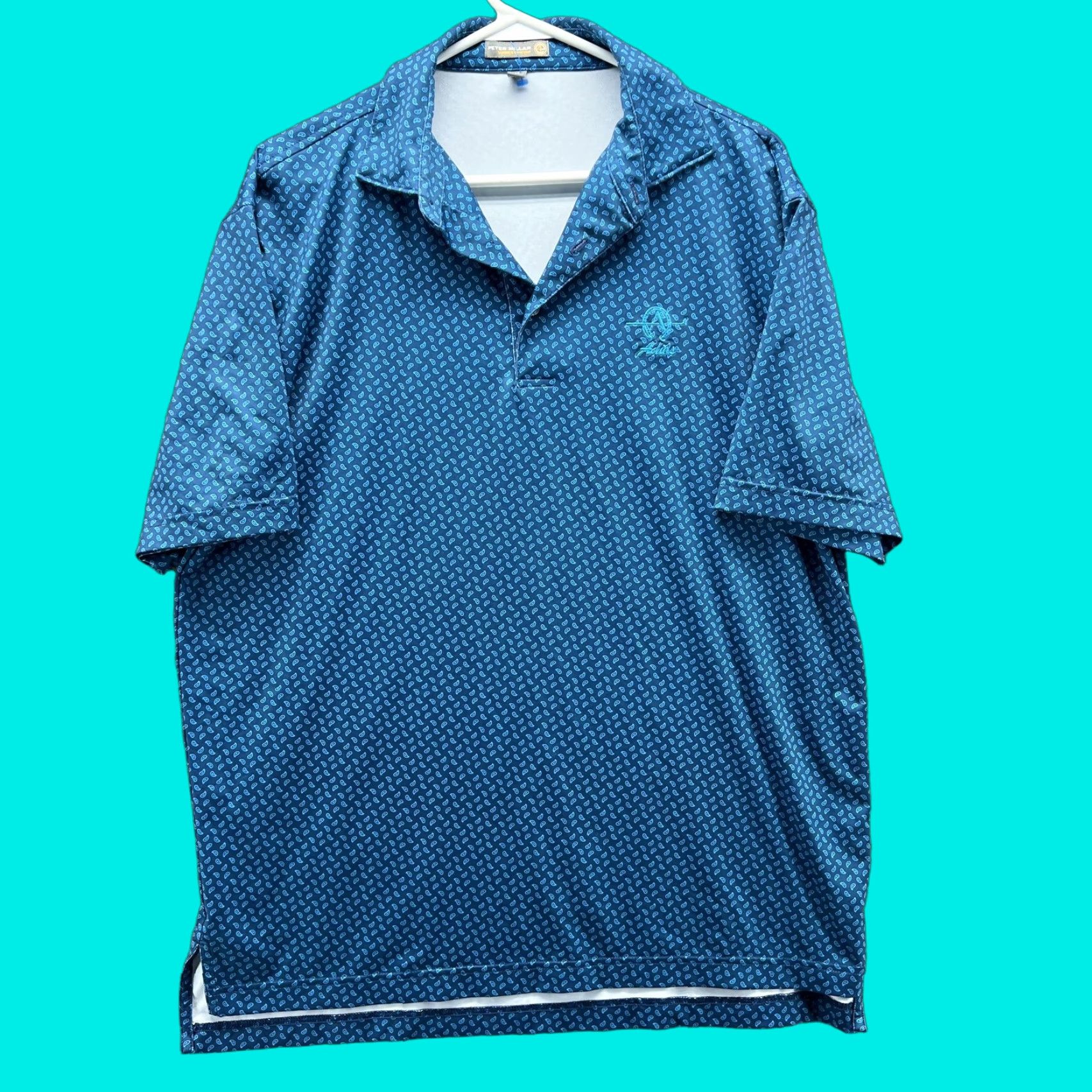 Peter Millar Peter Millar Summer Comfort Polo Shirt Mens M Blue Paisley Golf Casual Shirt Size US M / EU 48-50 / 2 - 1 Thumbnail
