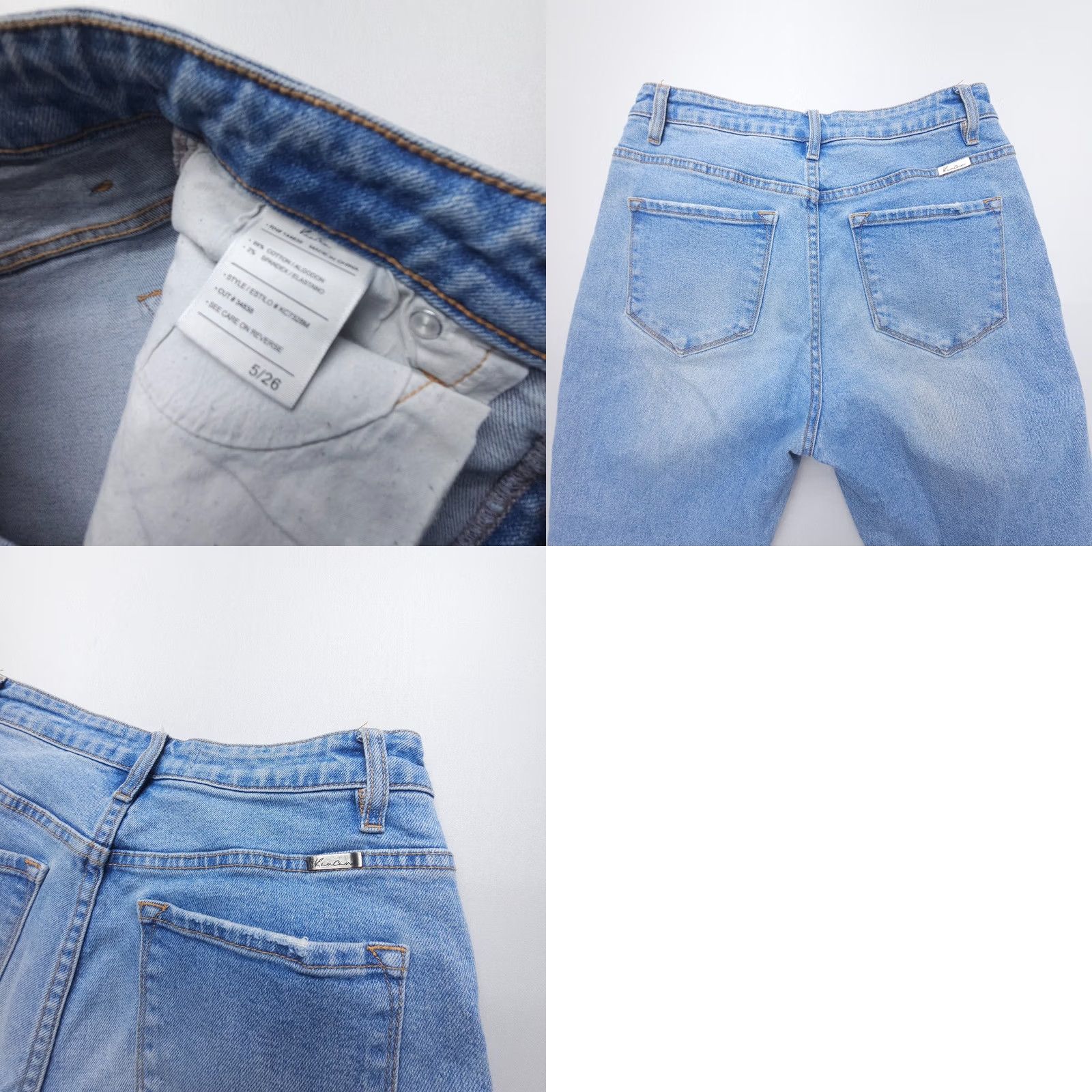 Vintage KanCan High Rise Skinny Jeans Womens 5 / 26 Raw Hem Blue Stretch Ankle Denim Jeans, 26, Blue, 5-Pocket, Slim, Regular, Jean, Black? Size 26" / US 2 / IT 38 - 8 Thumbnail