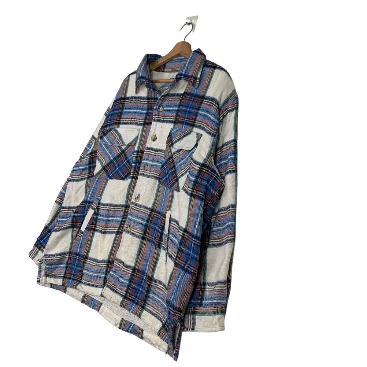 Flannel CALAJA Checked Plaid Tartan Sherpa Heavy Flannel #0333-C15 Size US XL / EU 56 / 4 - 2 Thumbnail