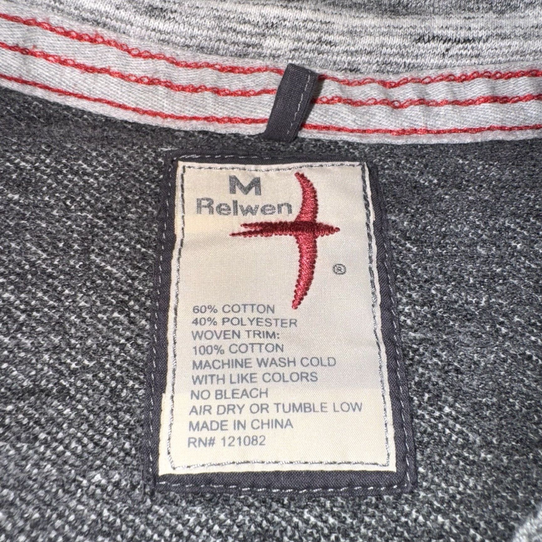 Relwen Relwen Sweater Men’s Gray Mock Neck Terry 1/4 Button French Loop Size Medium Size US L / EU 52-54 / 3 - 4 Thumbnail