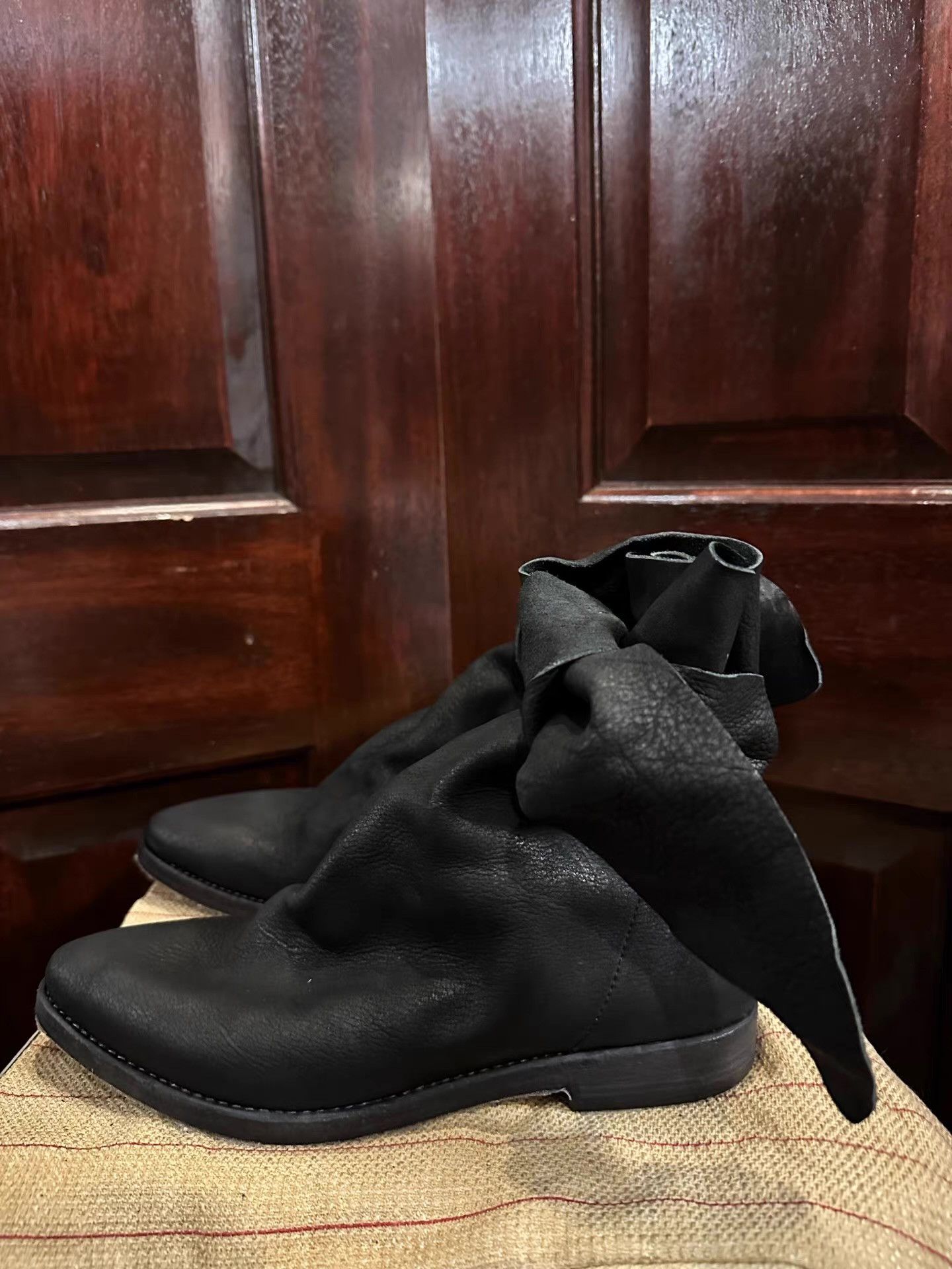 Uma Wang PIECES 19th Anniversary, UMA WANG 18FW Black Tied Boots Ｑ25 Size US 8 / IT 38 - 3 Thumbnail