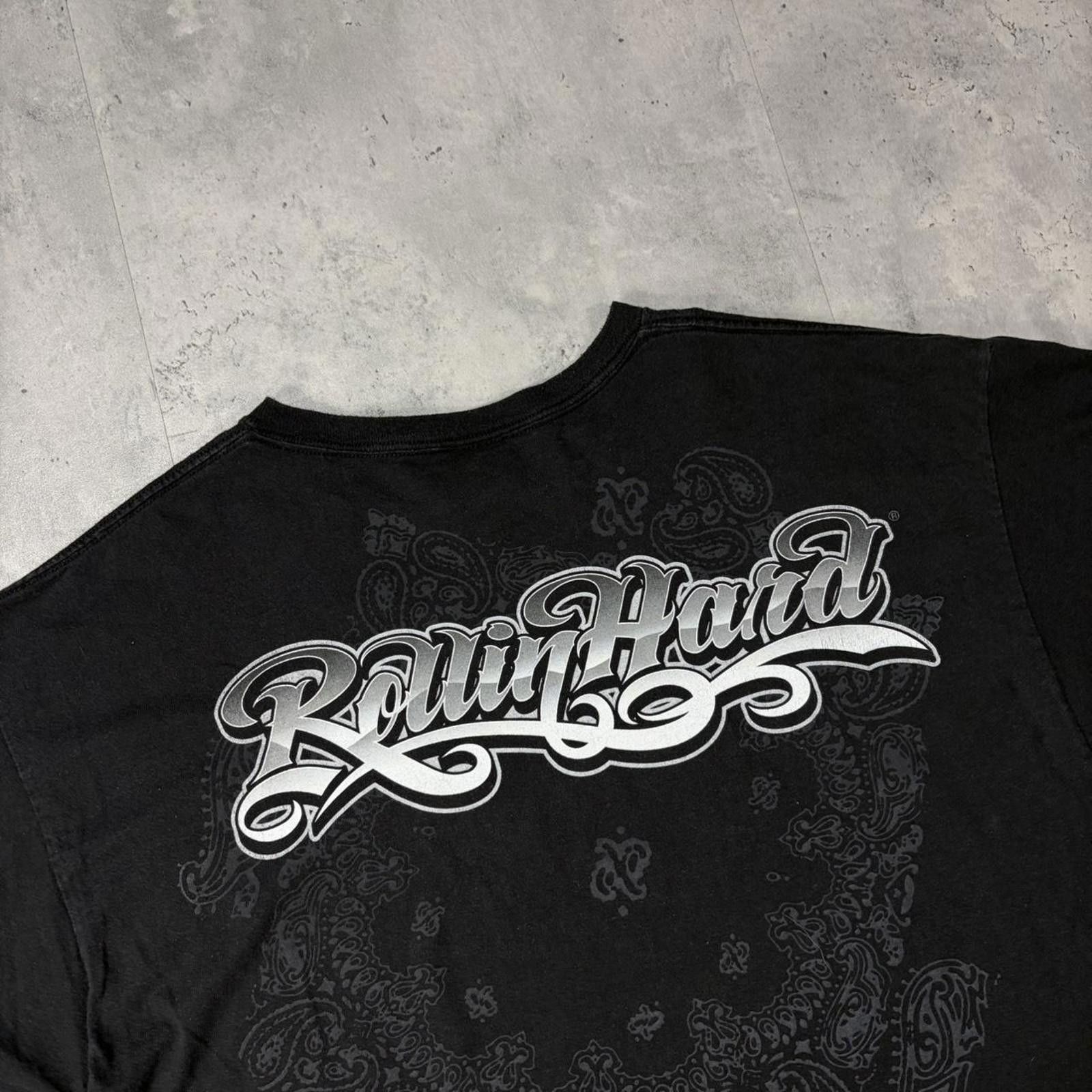 Other Y2K Black Rolling Hard Grunge Cross Biker T-Shirt Size US XL / EU 56 / 4 - 7 Thumbnail
