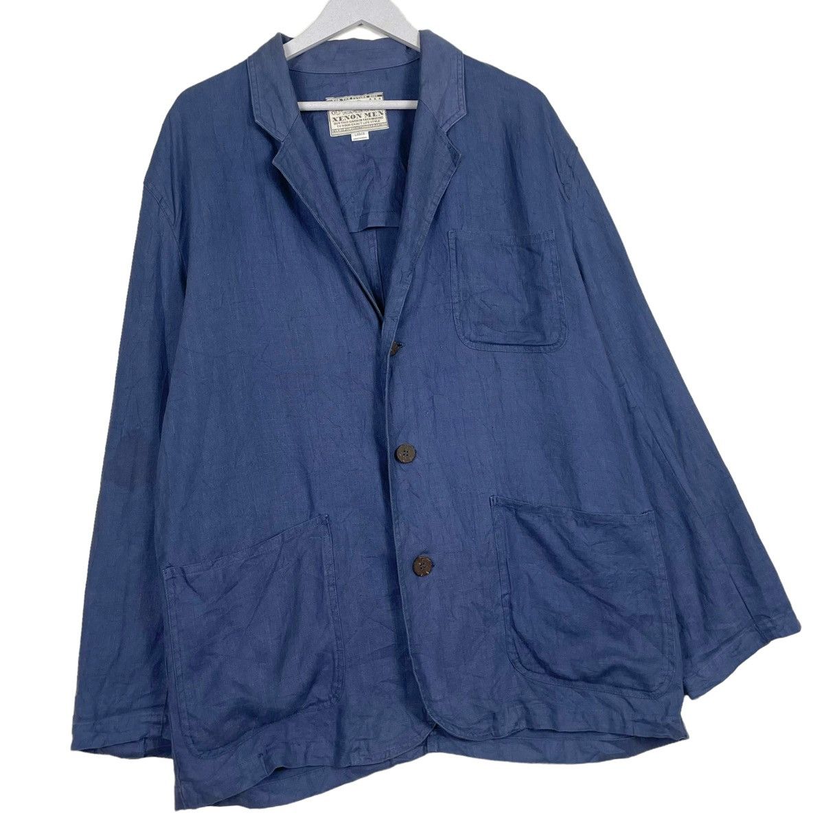 Issey Miyake × Japanese Brand 💥90s XENON MEN INDIGO CHORE WORKER JACKET Size US L / EU 52-54 / 3 - 3 Thumbnail
